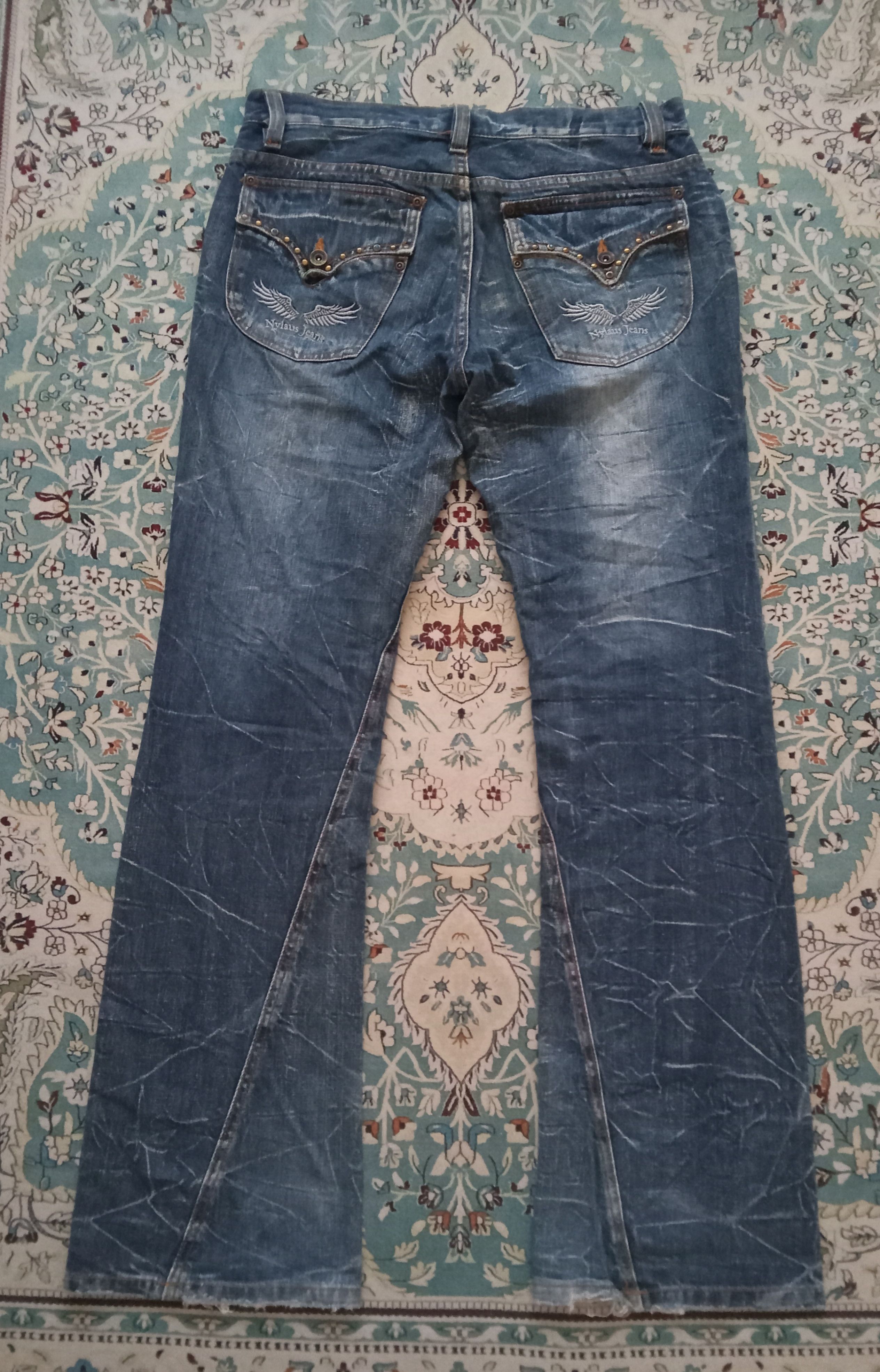 Japanese Brand Vintage Nylaus Rare Design Flare Jeans Size US 34 / EU 50 - 3 Thumbnail