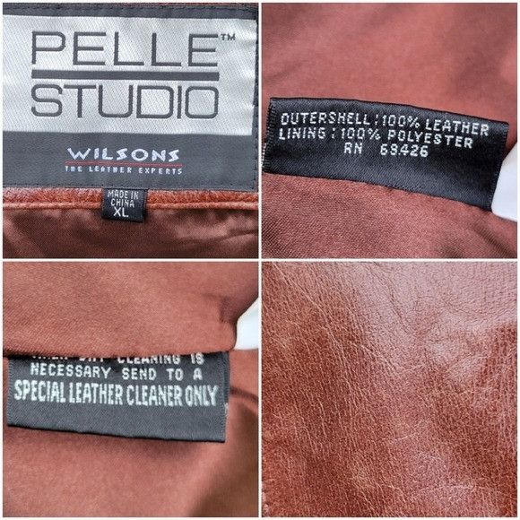 Wilsons Leather Vintage 90s y2k Brown Leather Wilsons Pelle Studio Car Coat Size XL / US 12-14 / IT 48-50 - 4 Thumbnail