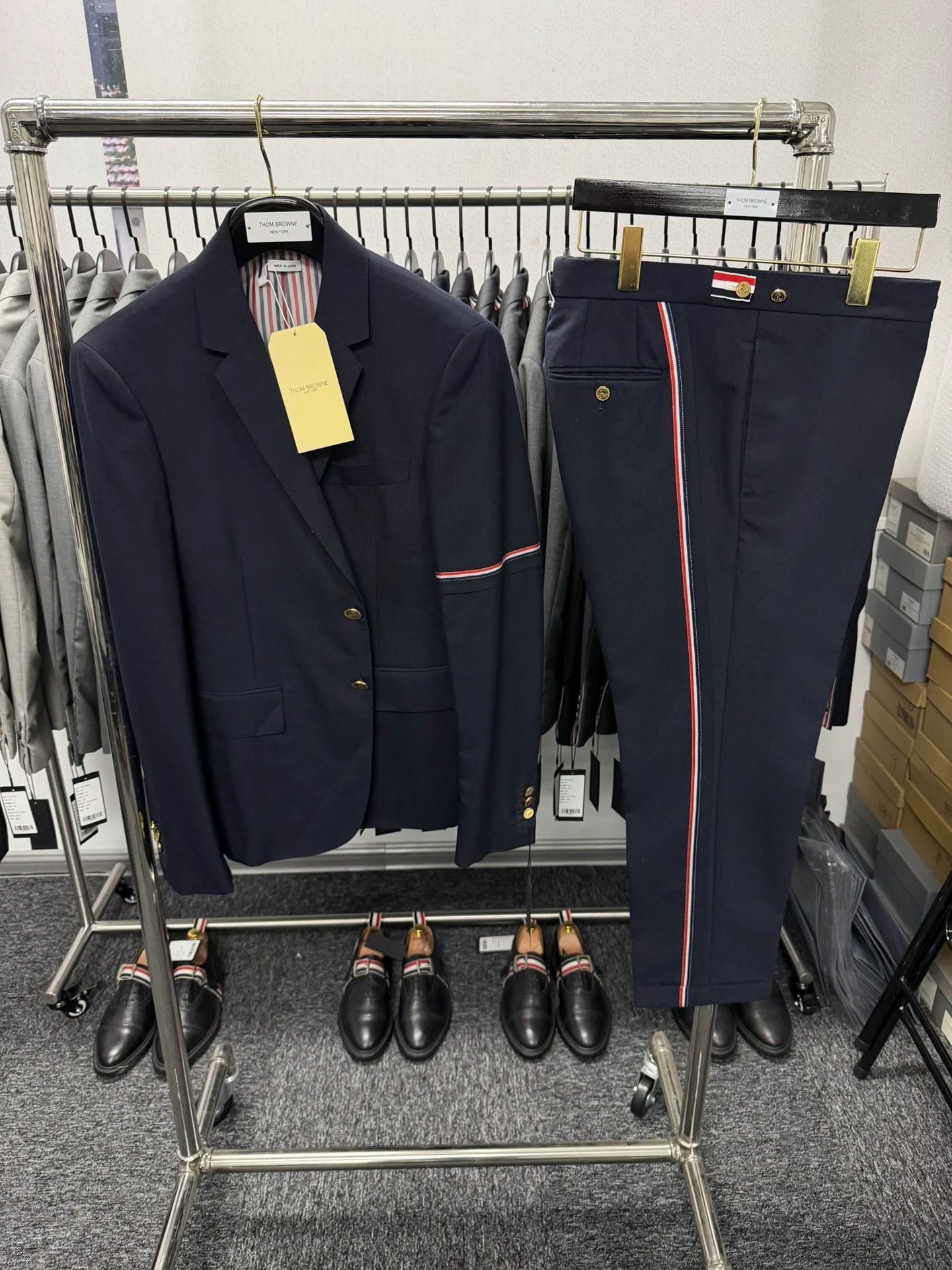 Thom Browne Thom Browne Navy Blue Side Color Block Trousers 3 Rare Size US 34 / EU 50 - 7 Thumbnail