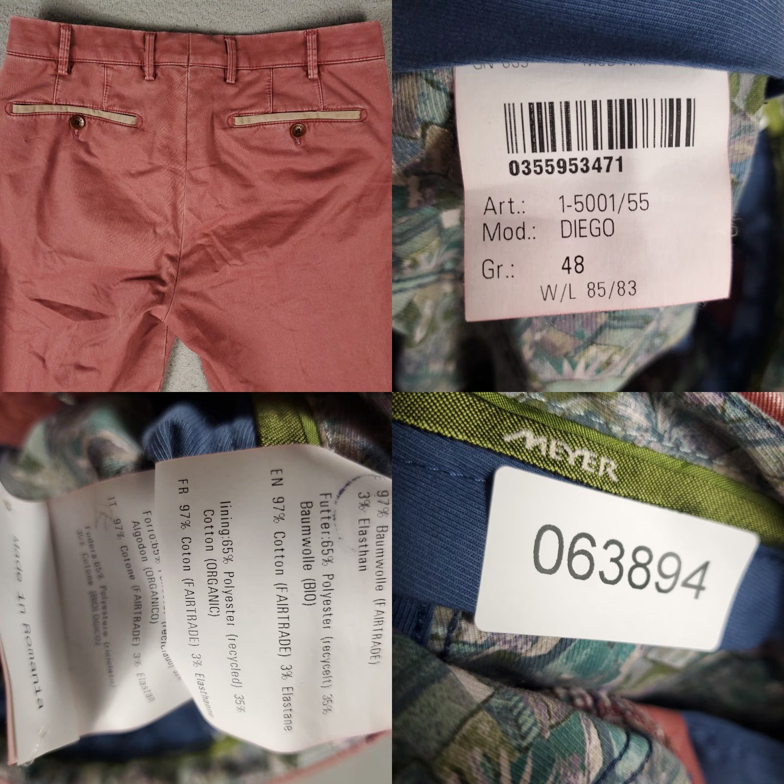 Vintage Meyer Pants Mens Size 31x29 Red Flat Front Casual Trousers Chino Size US 31 - 8 Thumbnail