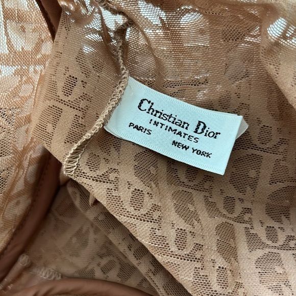 Dior RARE Dior Vintage Kardashian Nude Sheer Monogram Bodysuit 50 Size ONE SIZE - 12 Thumbnail