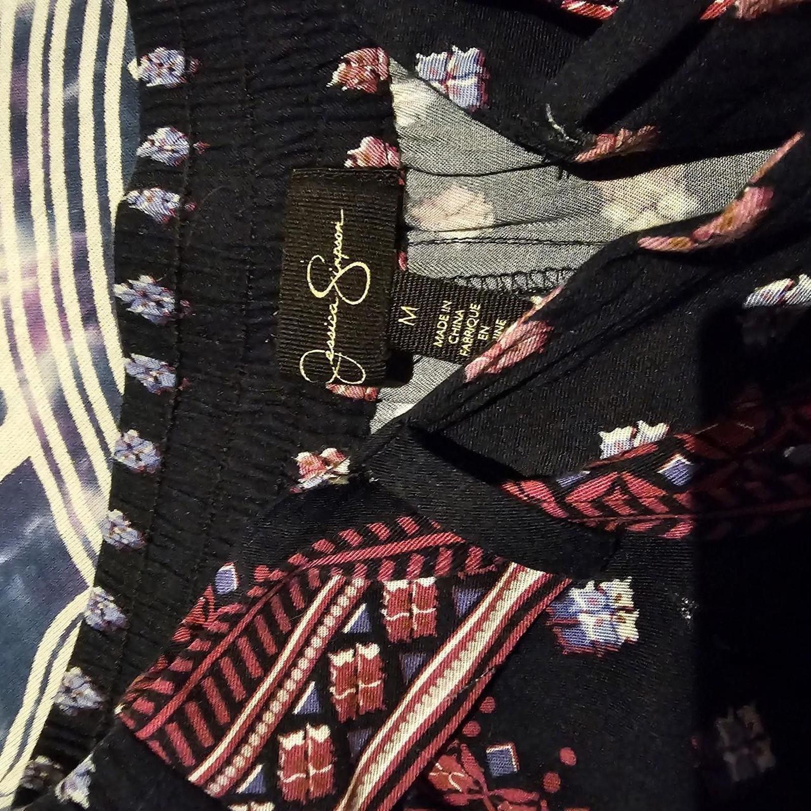Designer Jessica Simpson Women's Pink and Navy Boho Pants Size 32" / US 10 / IT 46 - 8 Thumbnail