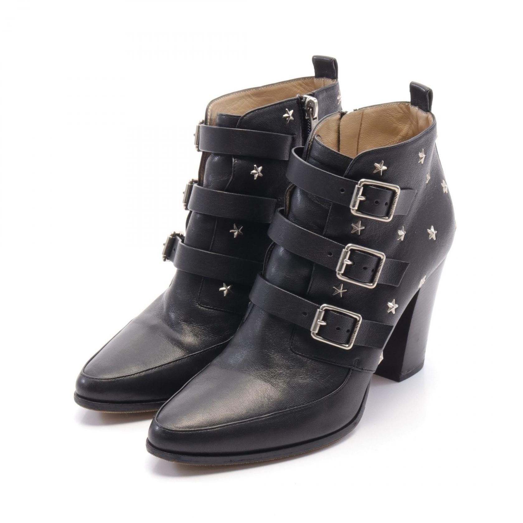Jimmy Choo Jimmy Choo Boots Leather Boots Leather Shoes in Black, Women's