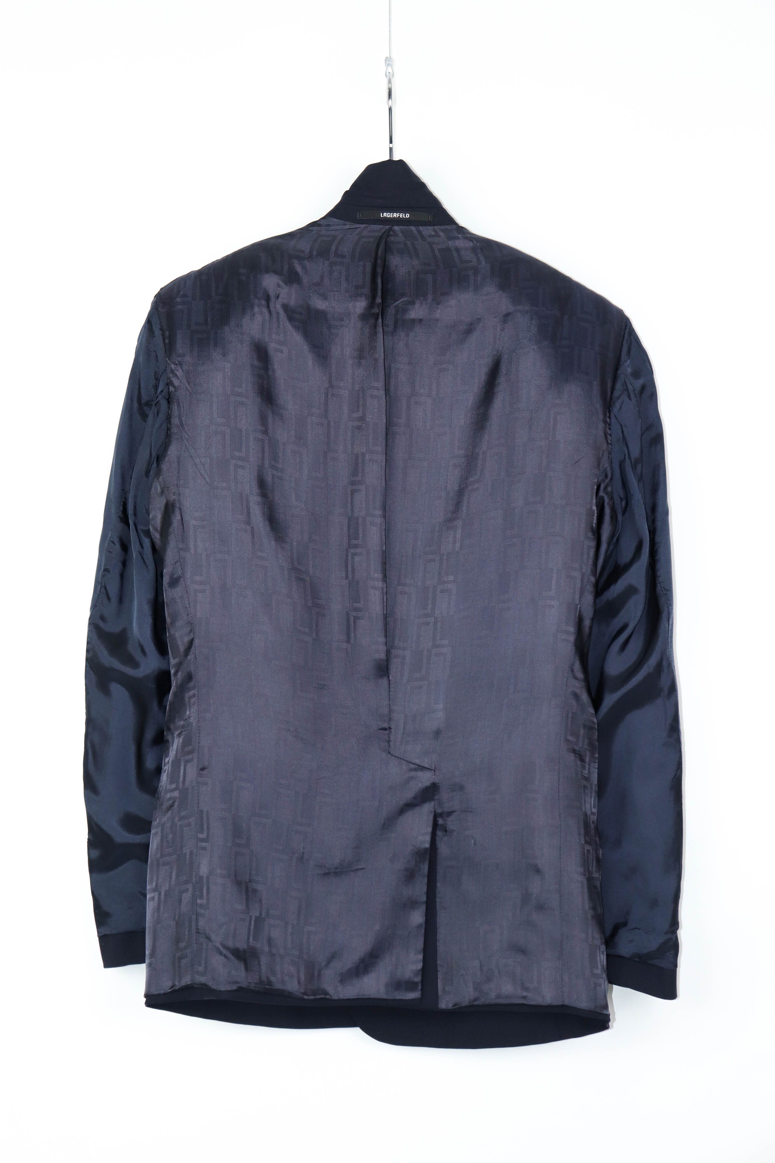 Karl Lagerfeld Lagerfeld Vintage 00s Blue Wool Sport Coat Blazer Jacket Size US M / EU 48-50 / 2 - 10 Thumbnail