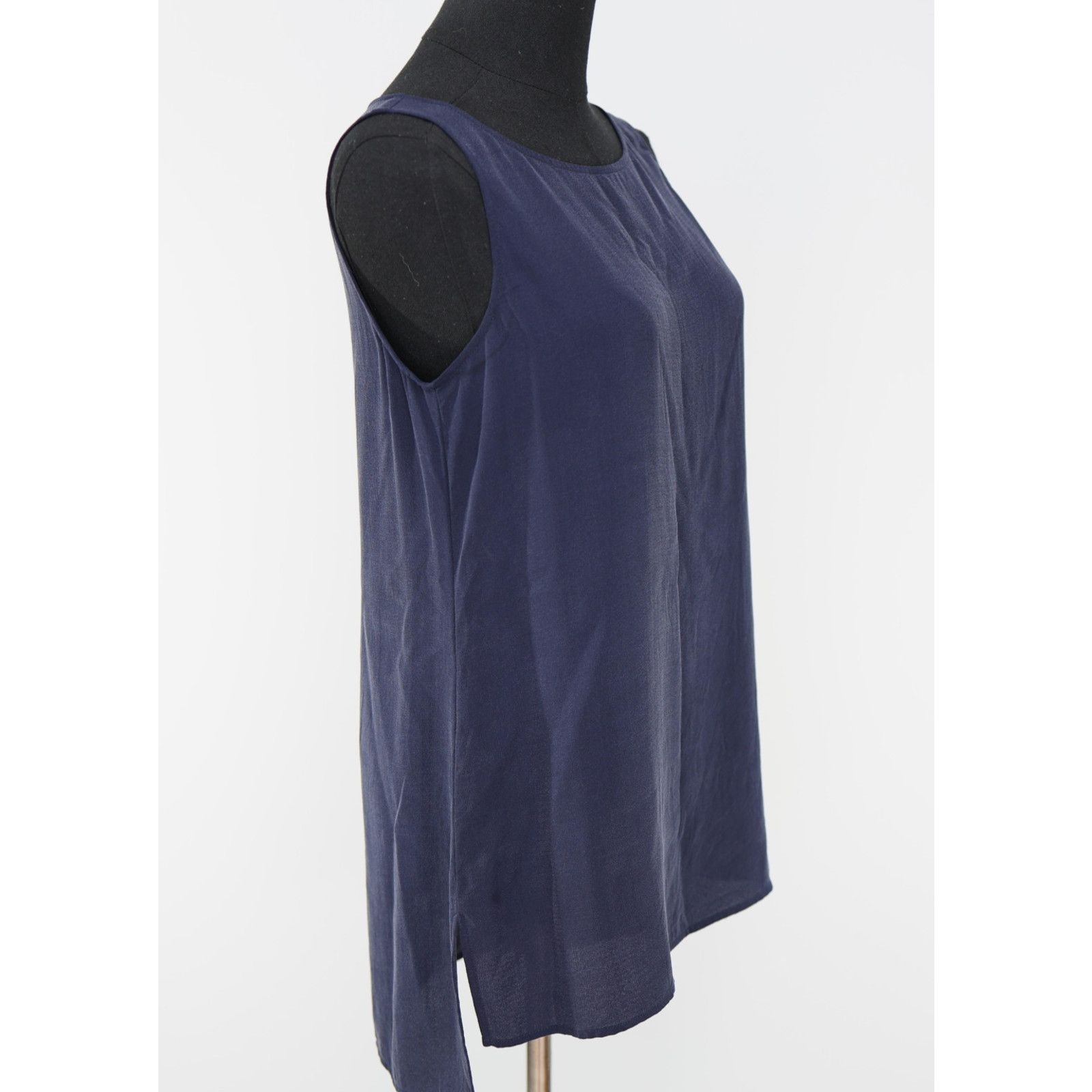 Eileen Fisher EILEEN FISHER Midnight Silk Georgette Crepe Tank Top Size PP Size XS / US 0-2 / IT 36-38 - 3 Thumbnail