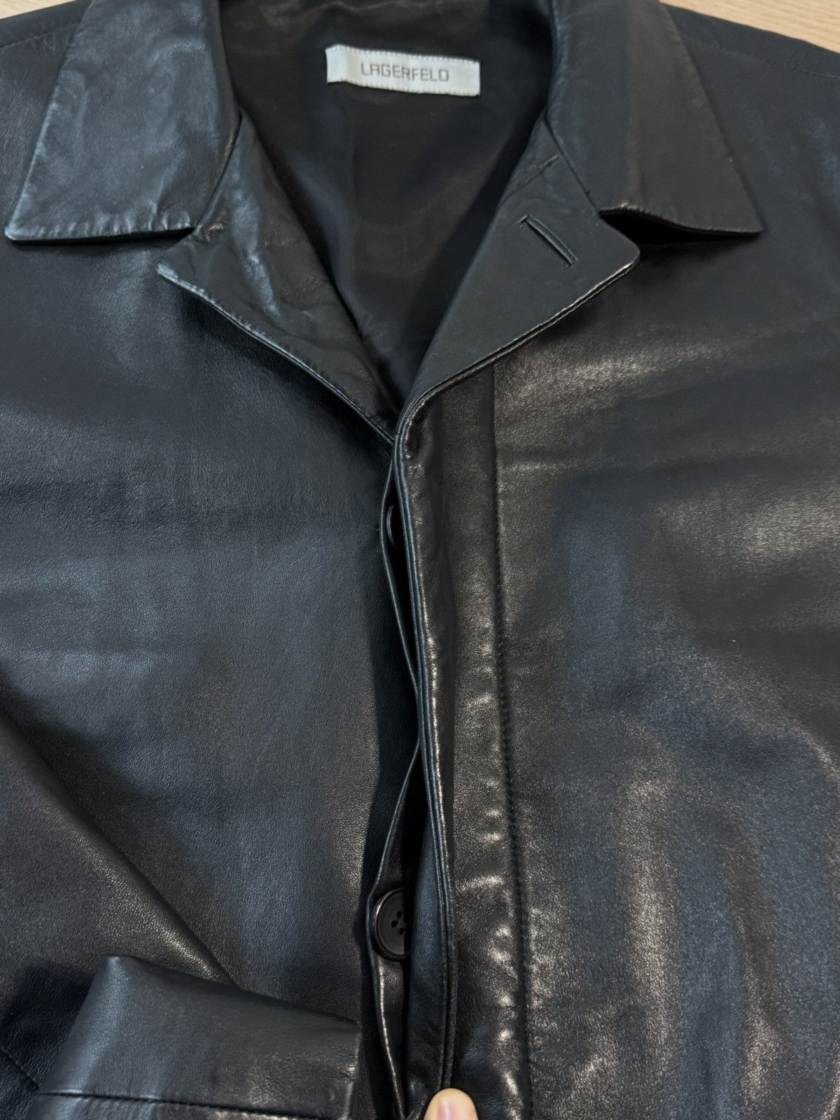 Karl Lagerfeld Karl Lagerfeld Vintage Leather Coat Size US XL / EU 56 / 4 - 4 Thumbnail