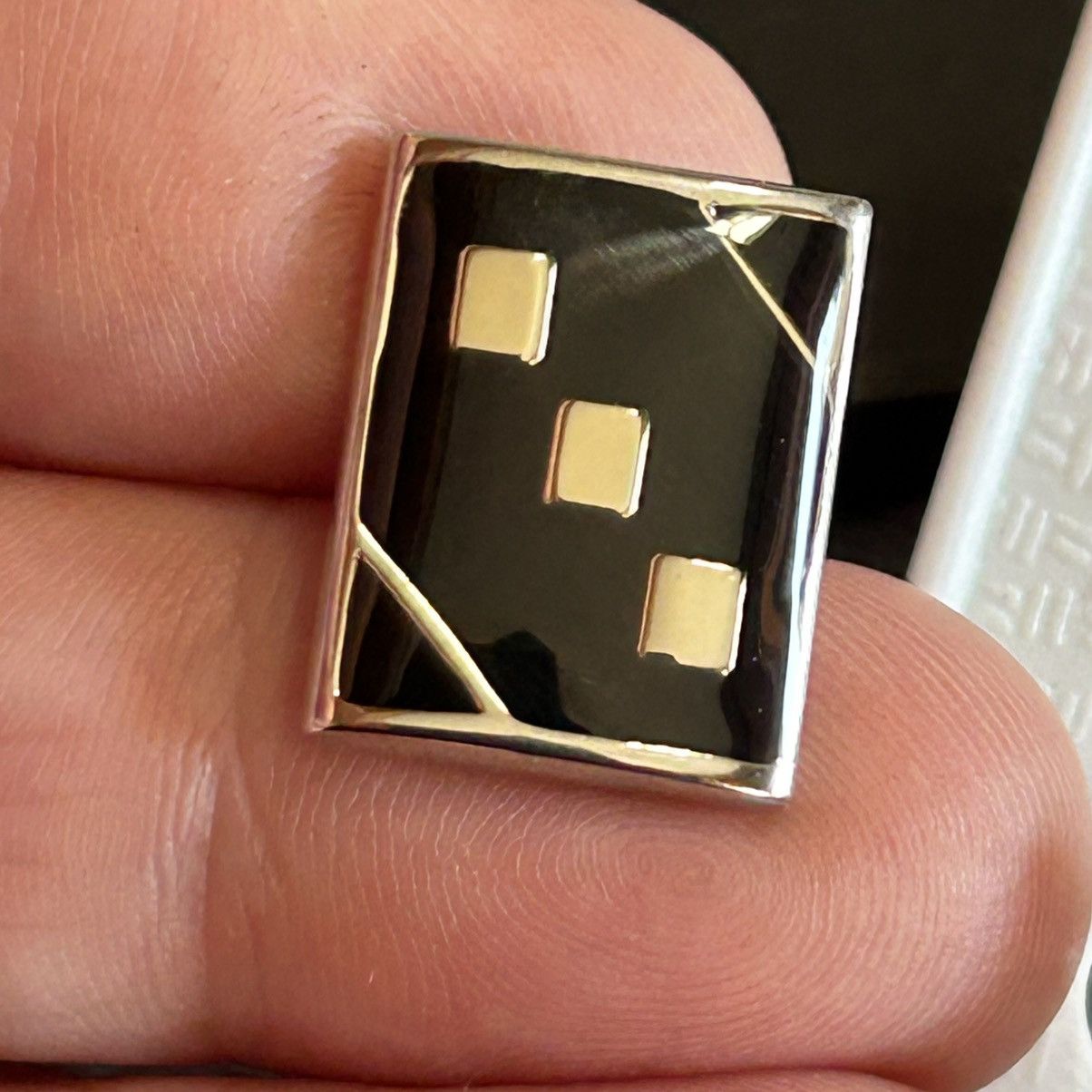 Vintage Gentleman black enamel silver cuff links tie bar boxed set Size ONE SIZE - 7 Thumbnail