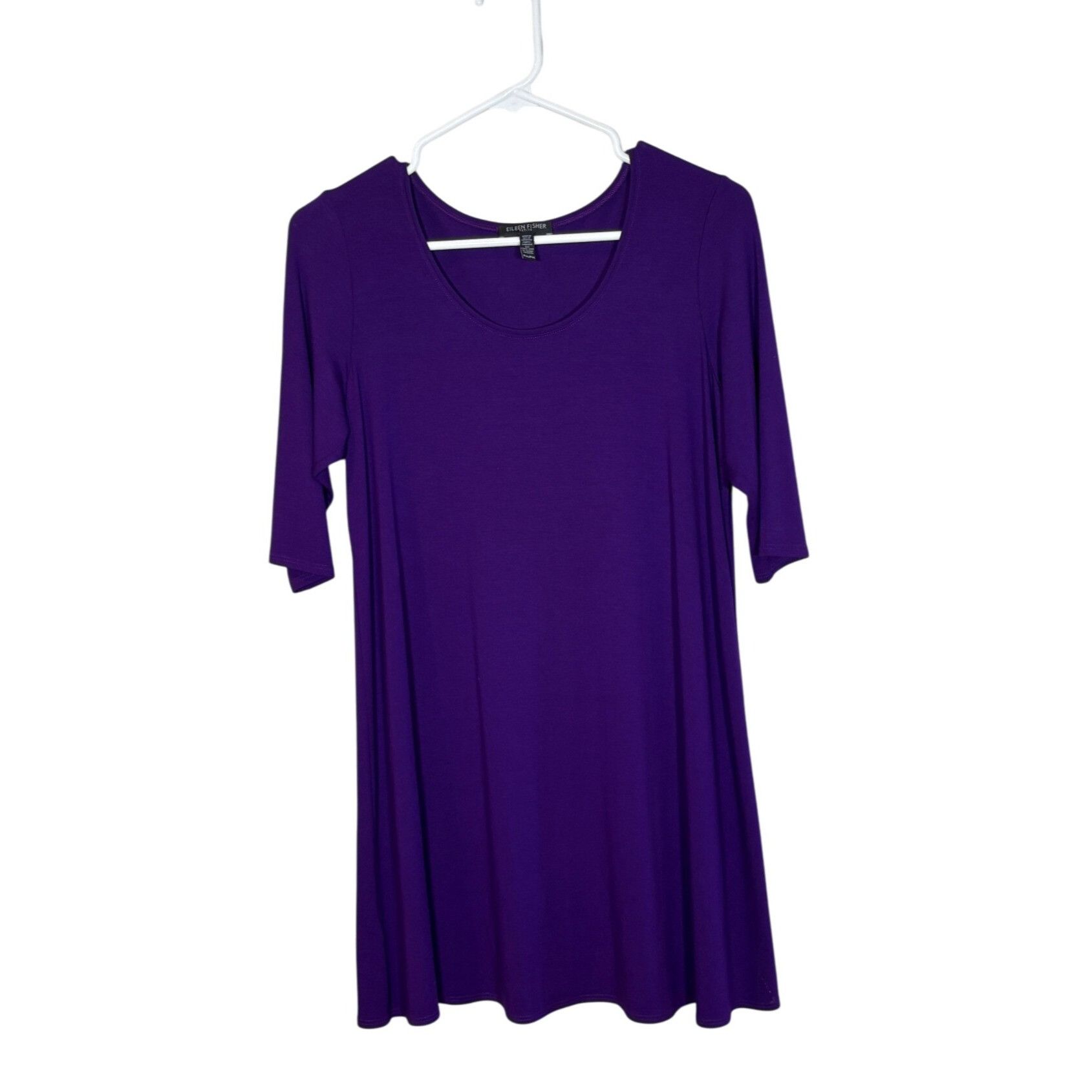 Eileen Fisher Eileen Fisher Women’s Petite Purple Tunic Top PM Scoop Neck Size M / US 6-8 / IT 42-44 - 2 Thumbnail