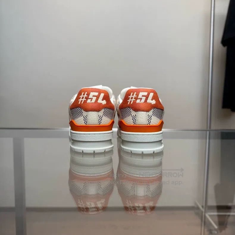 Louis Vuitton Louis Vuitton TRAINER white-orange checkerboard shoes Size US 6.5 / EU 39-40 - 4 Thumbnail