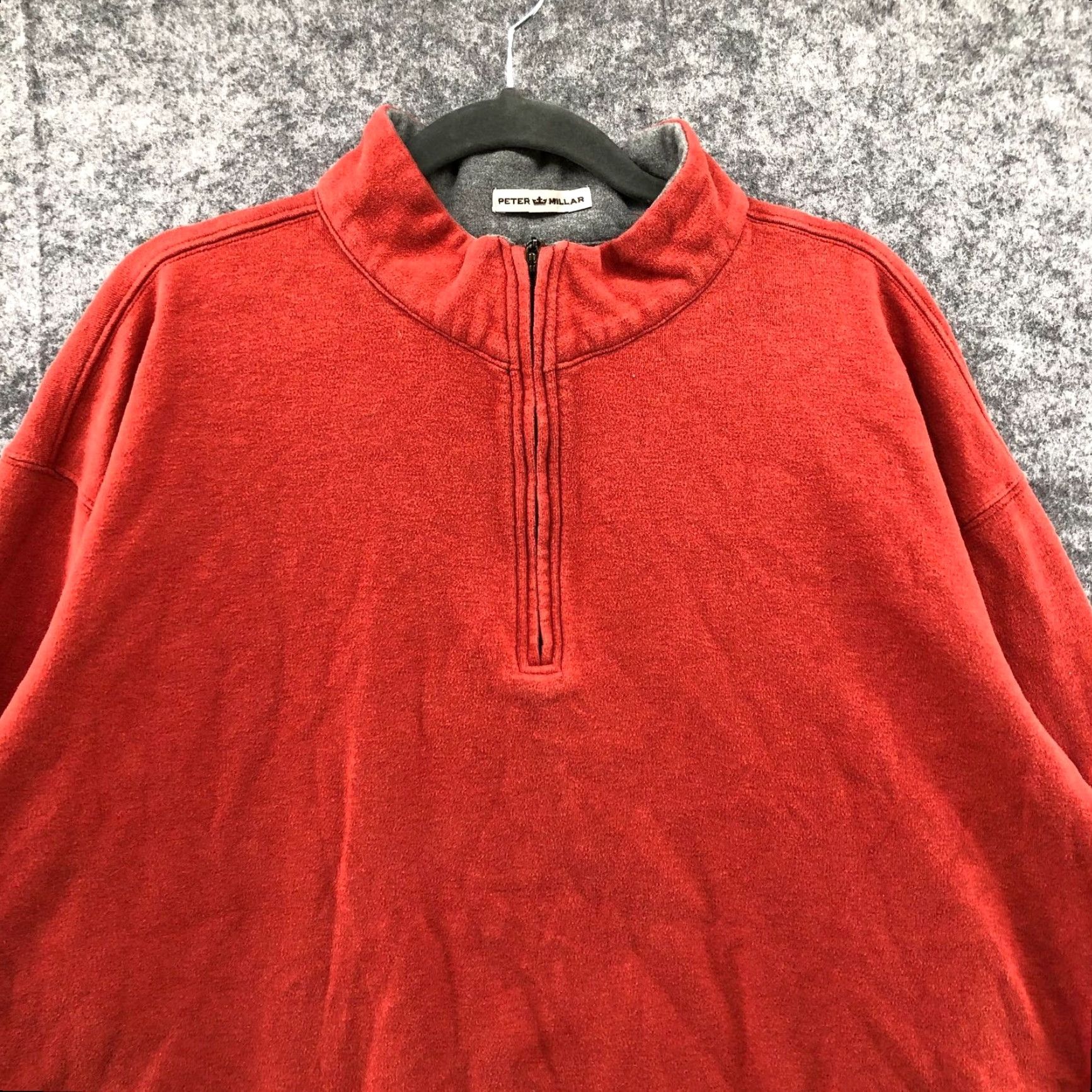 Peter Millar Peter Millar Golf Mens XL Sweatshirt 1/4 Zip Pullover Fleece Orange Casual Fall Winter Size US XL / EU 56 / 4 - 3 Thumbnail
