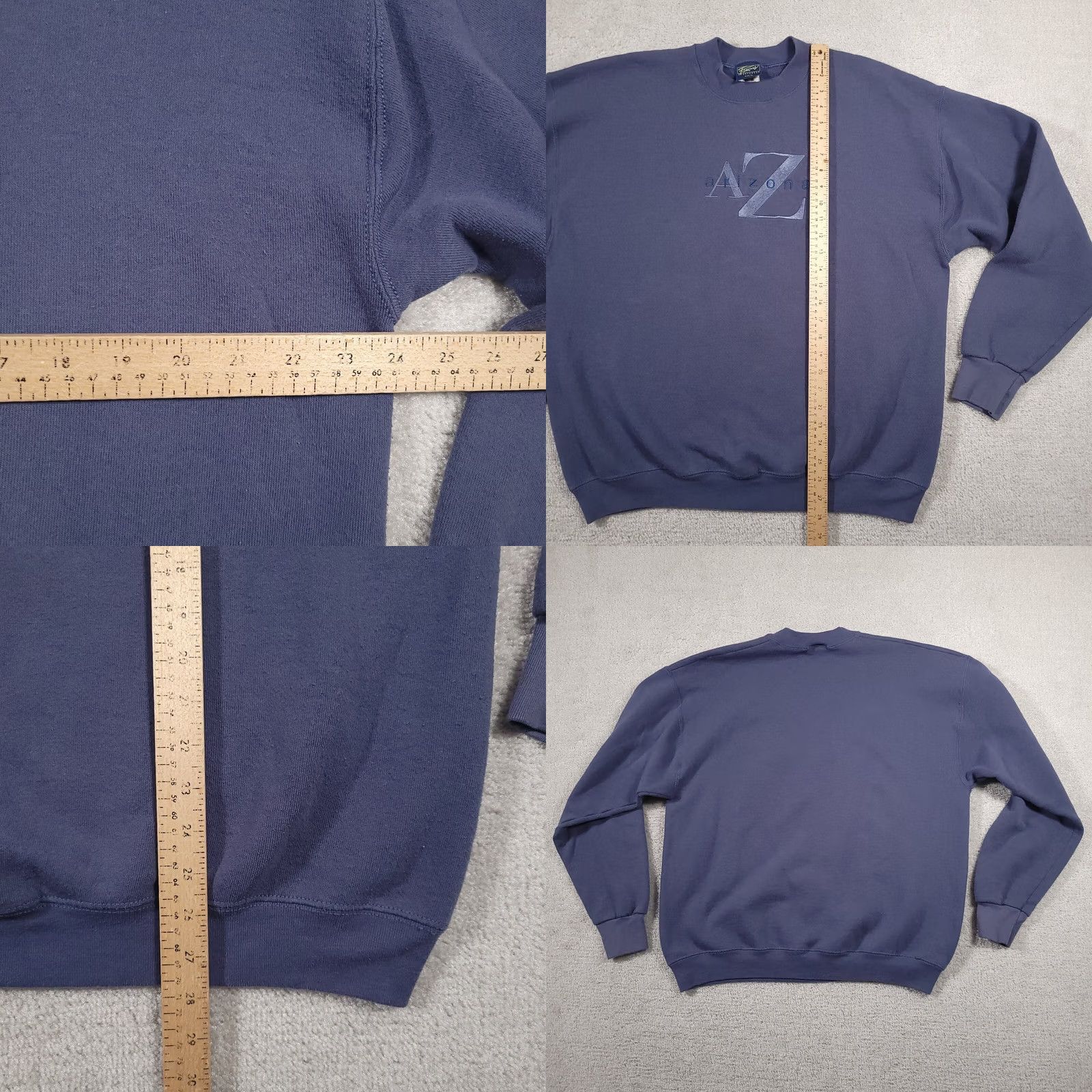Fruit Of The Loom VINTAGE Arizona Tourist Crewneck Sweatshirt Mens XL Blue Embroidered Cotton Polyester Embroidered Logo 90s USA Size US XL / EU 56 / 4 - 8 Thumbnail