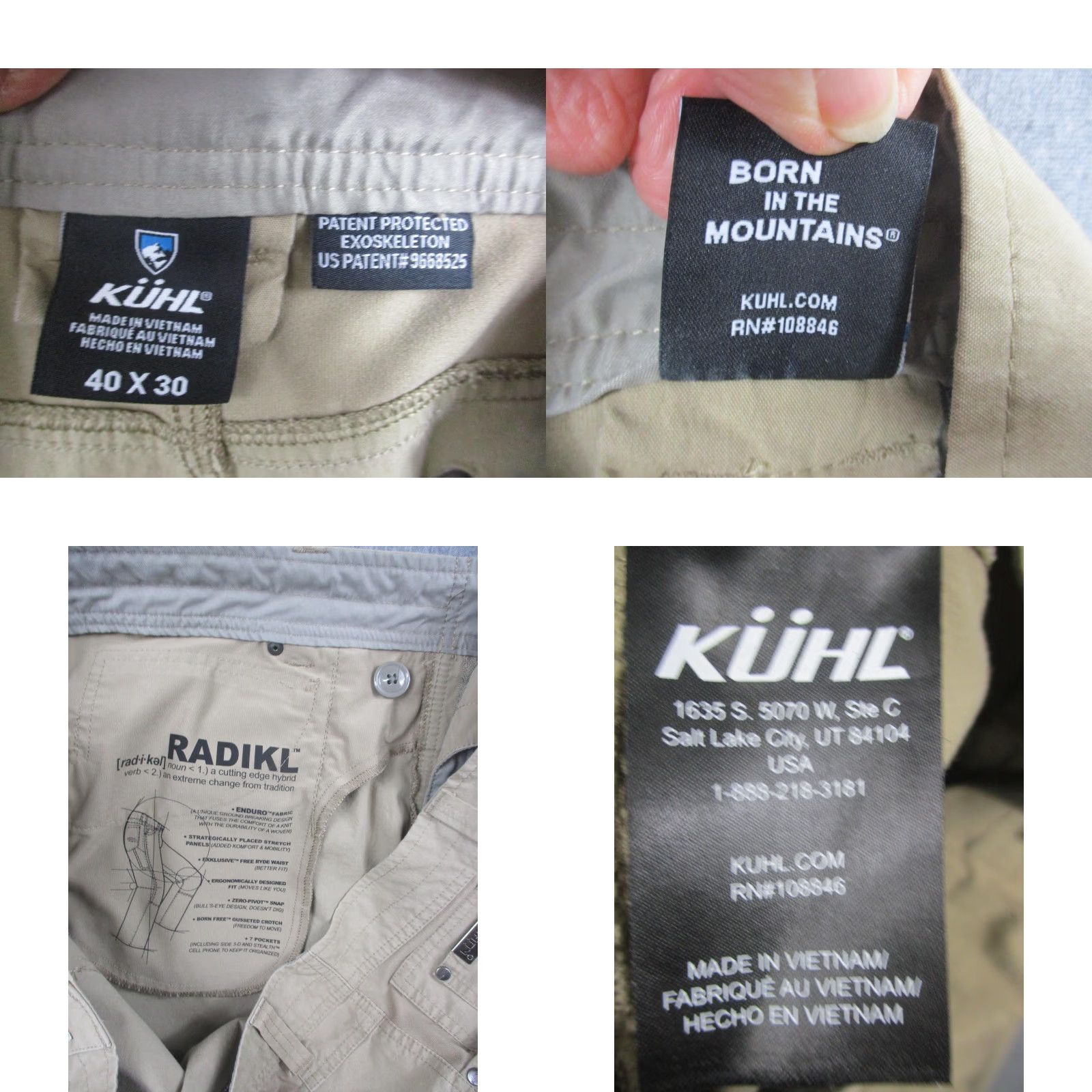 Vintage Kühl Radikl Pants Mens 40x30 Khaki Hiking Outdoor Stretch Nylon Blend Casual Shirt? Size US 40 / EU 56 - 9 Thumbnail