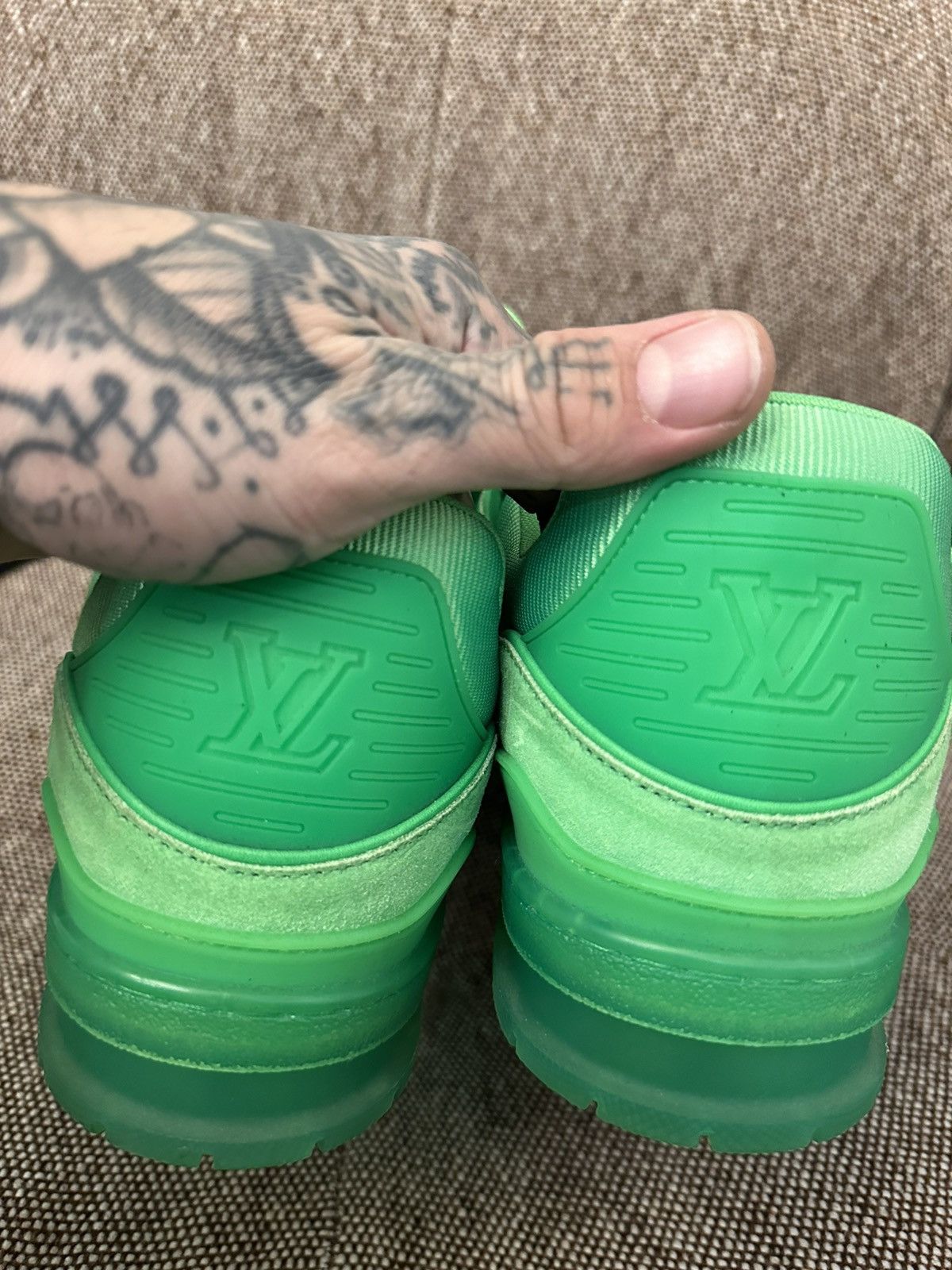 Louis Vuitton × Virgil Abloh LV Virgil Slime Lime Green Skater Shoes Sneakers 10 10.5 11 Size US 10.5 / EU 43-44 - 12 Thumbnail