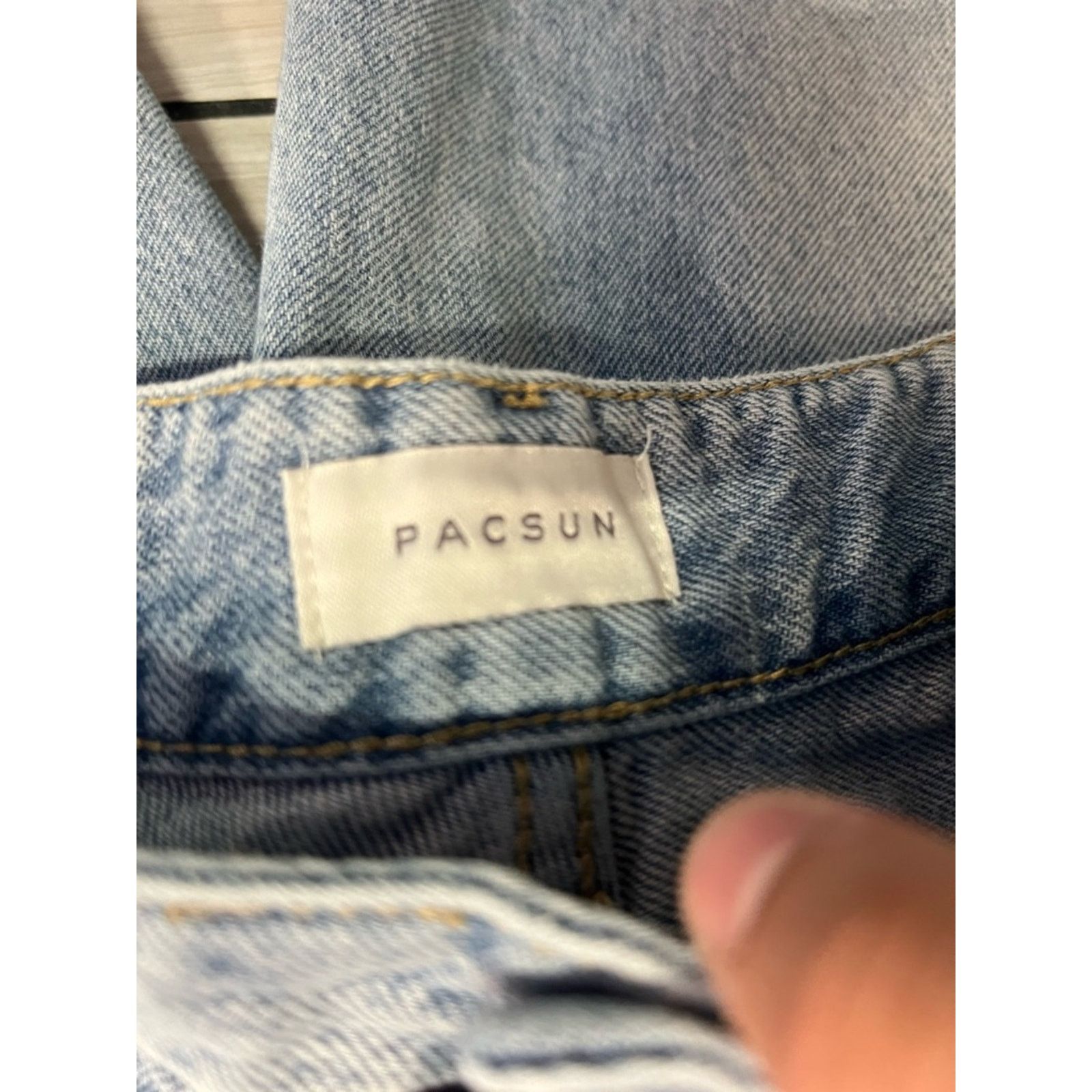 Pacsun PacSun Low Rise Baggy Distressed Light Blue Jeans Size 28" / US 6 / IT 42 - 5 Thumbnail