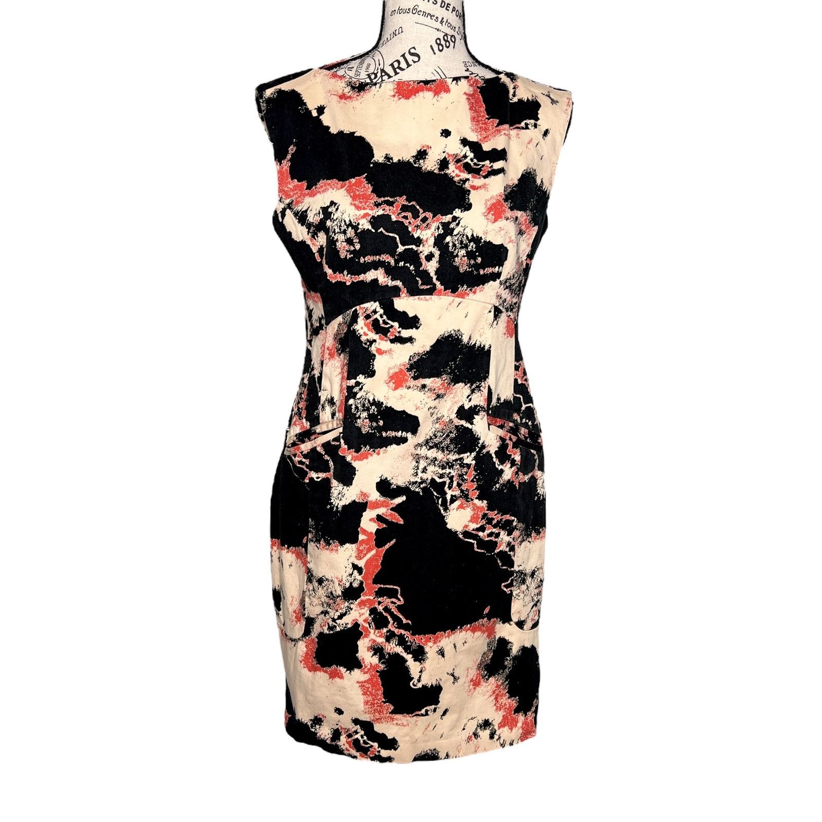 French Connection Splotch Patterned Sleeveless Pocketed Shift Dress Size M / US 6-8 / IT 42-44 - 1 Thumbnail