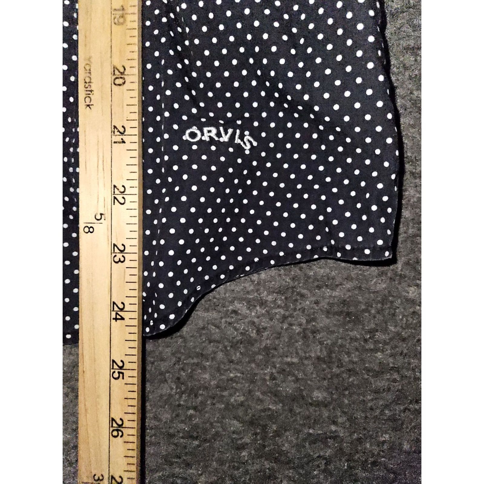 Orvis Orvis Button-Up Shirt Women's 10 Navy Blue Polka Dot Long Sleeve Wrinkle Free Size L / US 10 / IT 46 - 4 Thumbnail