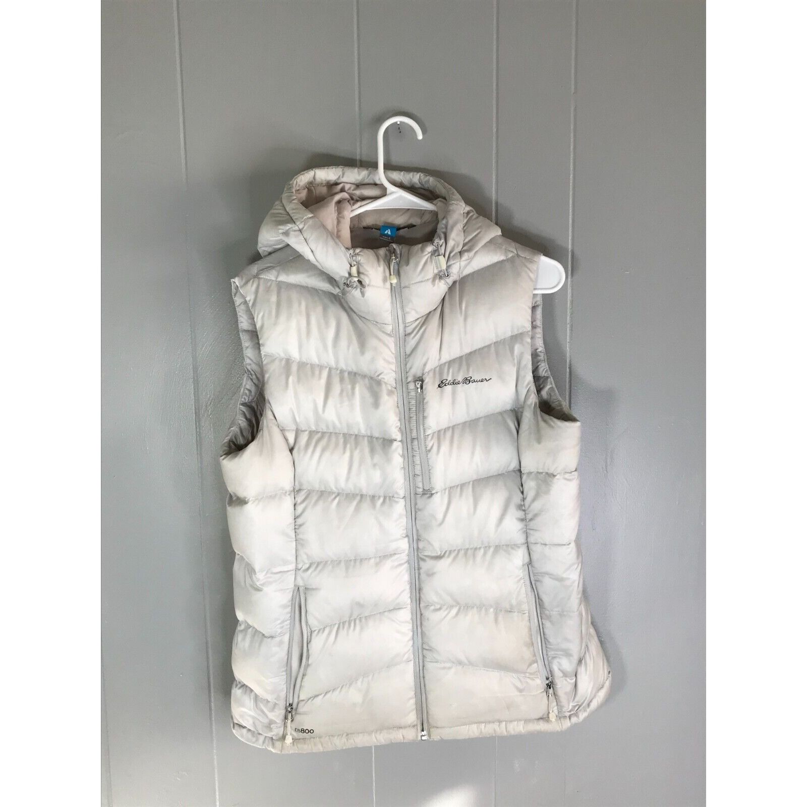 Eddie Bauer Eddie Bauer Vest Women's L White Full Zip Hooded EB800 Down Size L / US 10 / IT 46 - 1 Thumbnail