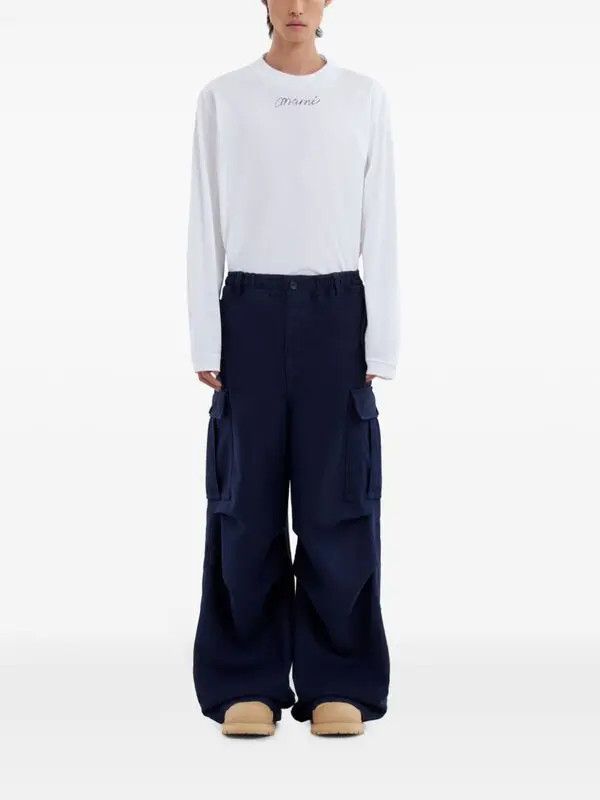 Marni o1w1db11125 Cargo-Pocket Cotton Trousers in Nevy Blue Size US 36 / EU 52 - 2 Thumbnail