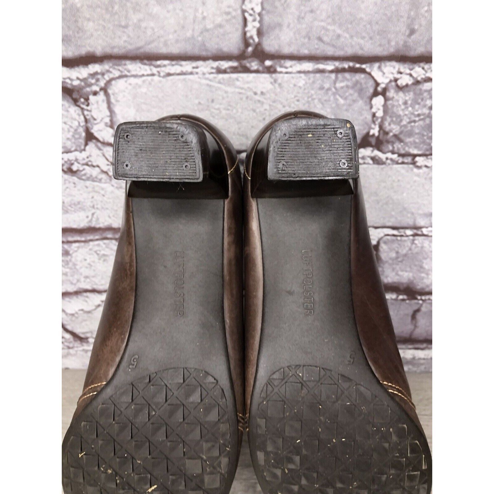 Other Rene By Ara Brown Leather Braided Square Toe Pump Heels Shoe Size US 7 / IT 37 - 11 Thumbnail