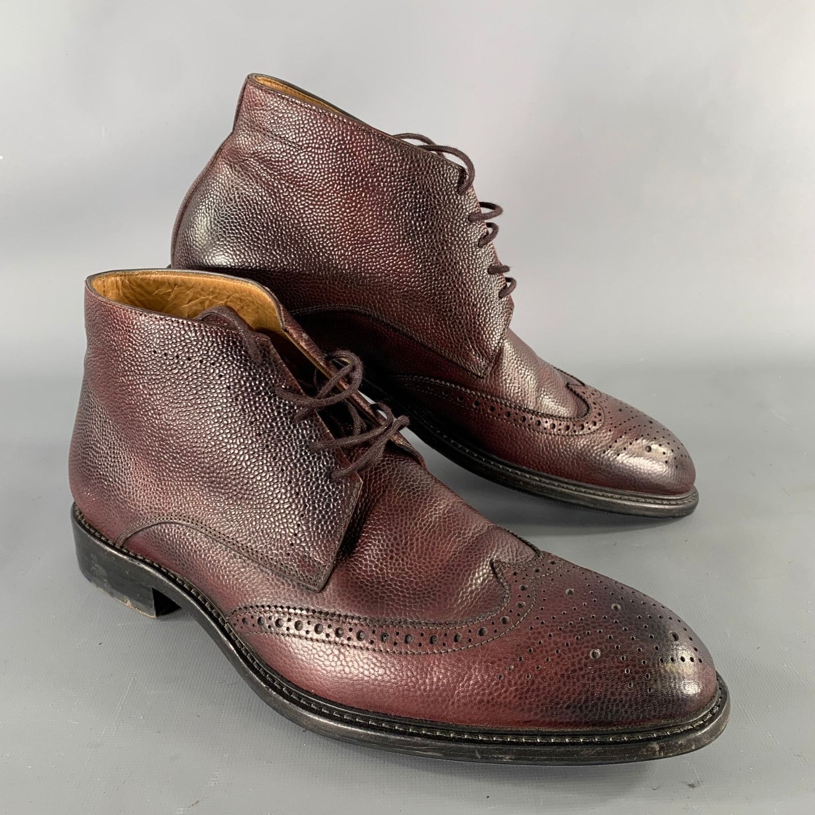 Other GREVE Size 9 Burgundy Wingtip Leather Ankle Boots Size US 9 / EU 42 - 1 Thumbnail