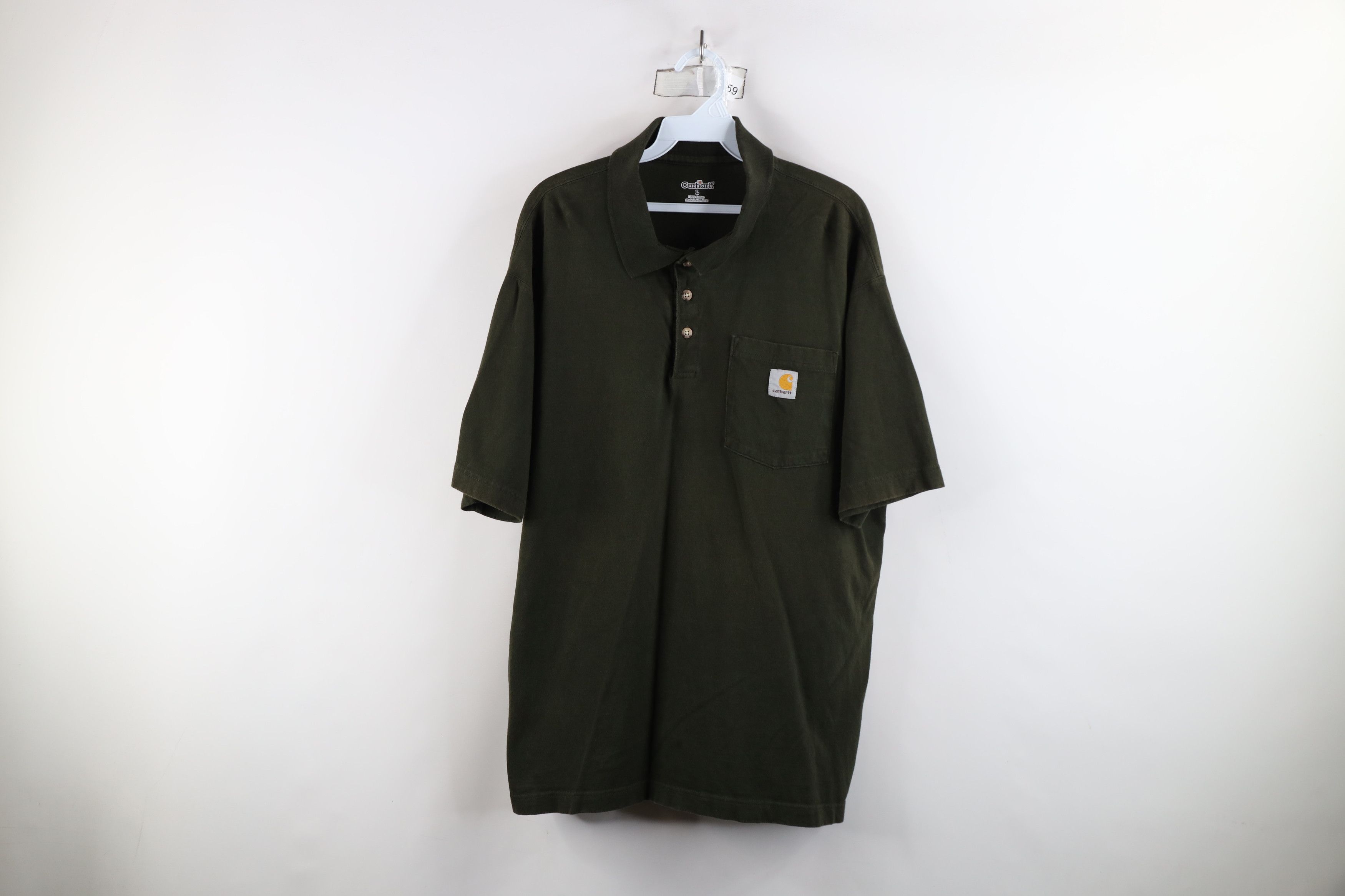Carhartt × Vintage Vintage Y2K Carhartt Faded Spell Collared Polo Shirt Green Size US L / EU 52-54 / 3 - 1 Thumbnail