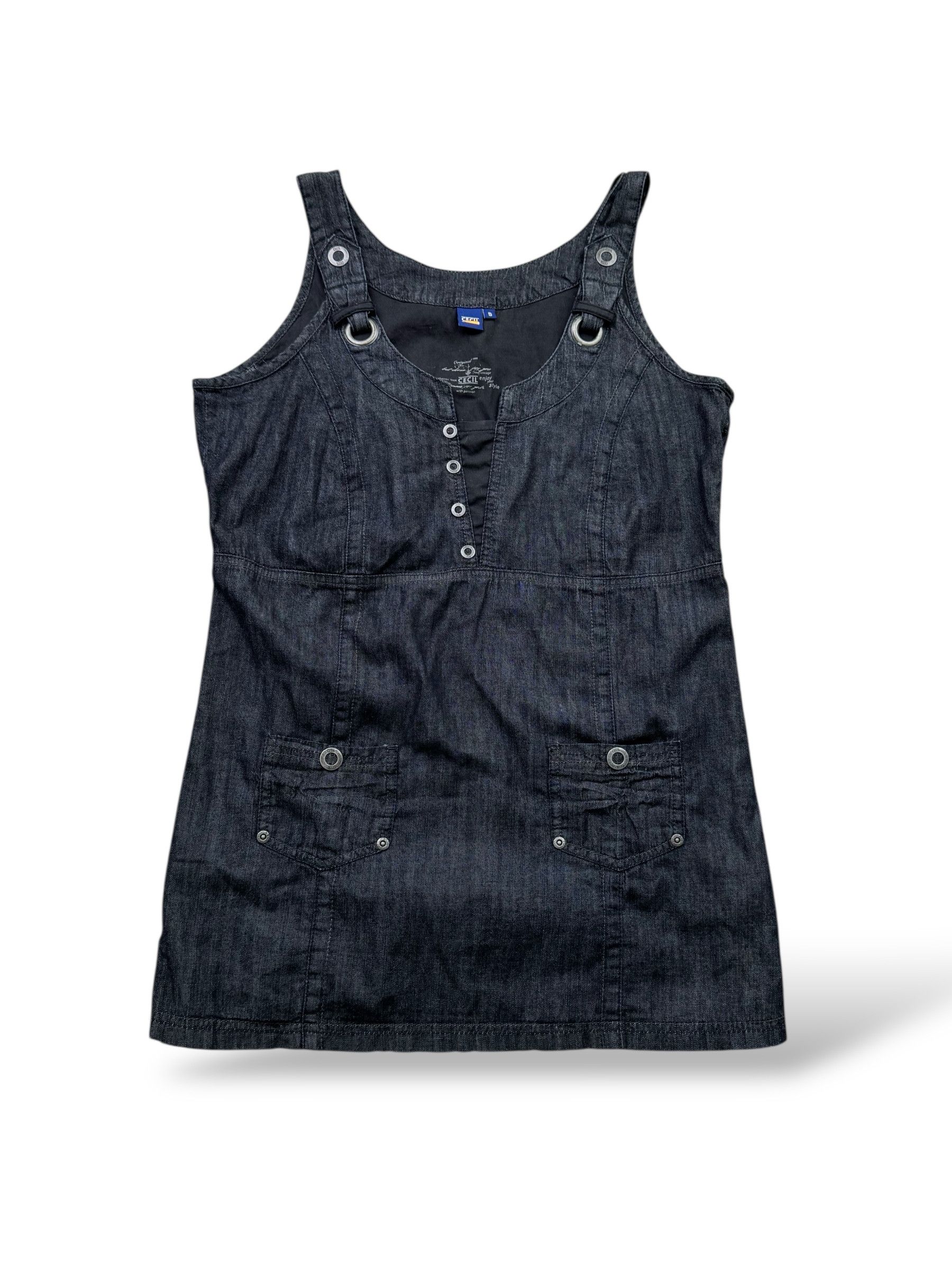 Japanese Brand Vintage Denim Mini Dress W224(V9) Size S / US 4 / IT 40 - 1 Thumbnail