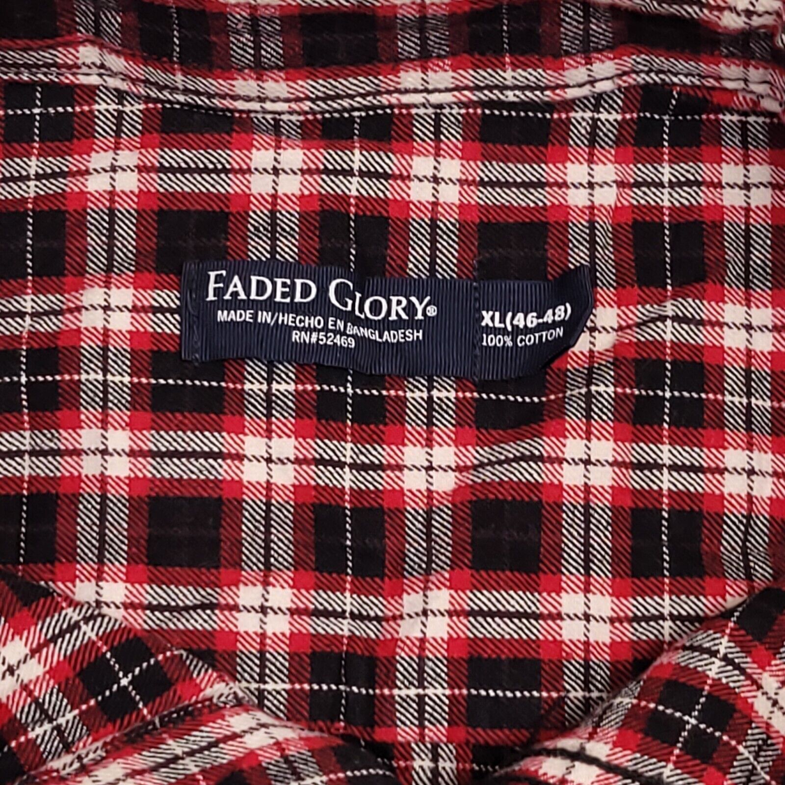 Faded Glory Faded Glory Tartan Flannel Shirt Men Size XL Red Black White Size US XL / EU 56 / 4 - 3 Thumbnail
