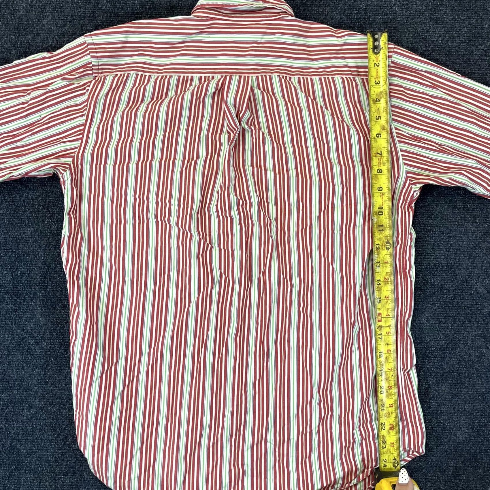 Ralph Lauren Ralph Lauren Polo Shirt Mens XL Red White Green Striped Long Sleeve Classic Fit Shirt Size US XL / EU 56 / 4 - 6 Thumbnail