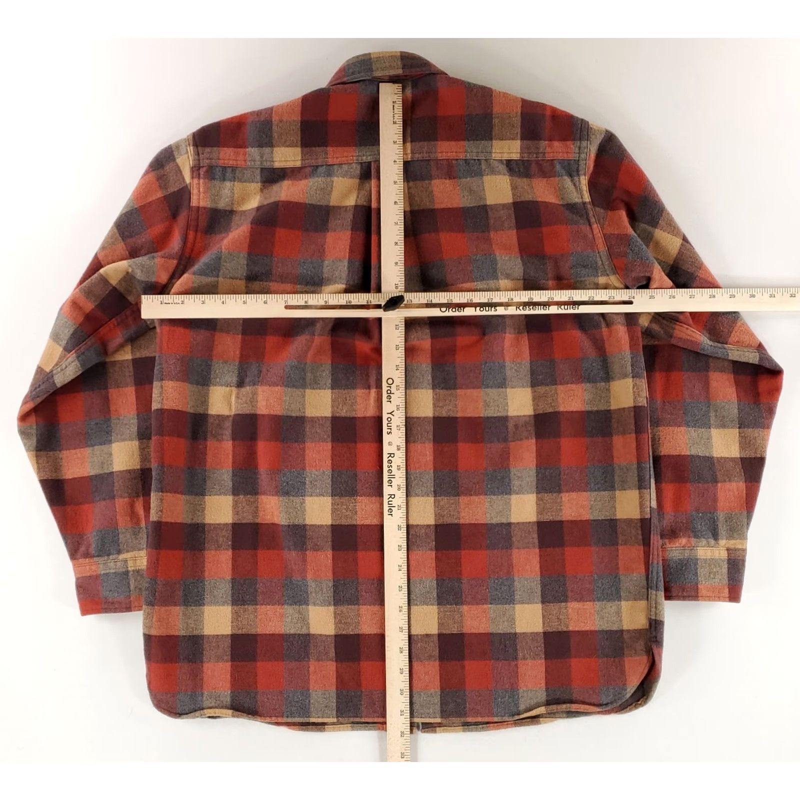 Vintage LL Bean Chamois Button Up Shirt Plaid Check Red Brown Gray Long Sleeve Mens L Size US L / EU 52-54 / 3 - 7 Thumbnail