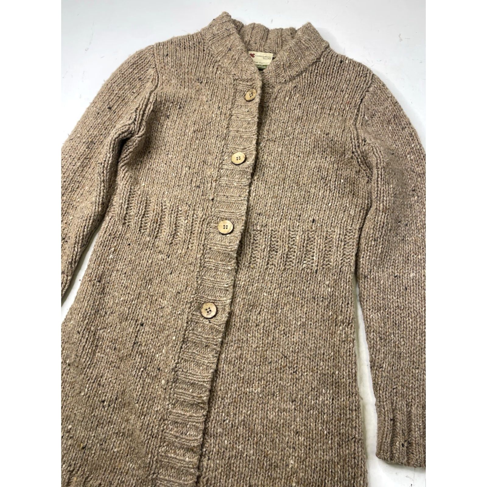Vintage Carraig Donn Cardigan Long Sweater Womens S Aran Wool Button Front Ireland Size S / US 4 / IT 40 - 2 Thumbnail