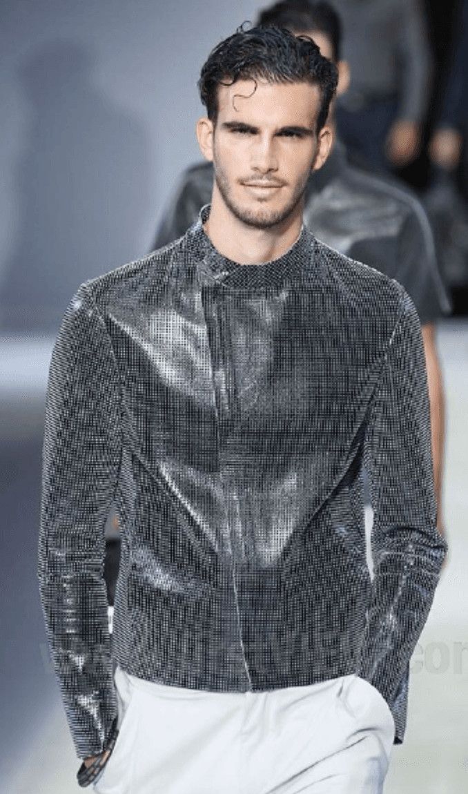 Emporio Armani SS2014 Emporio Armani Asymmetrical Zip Perfored Grey Leather Jacket Size US M / EU 48-50 / 2 - 11 Thumbnail