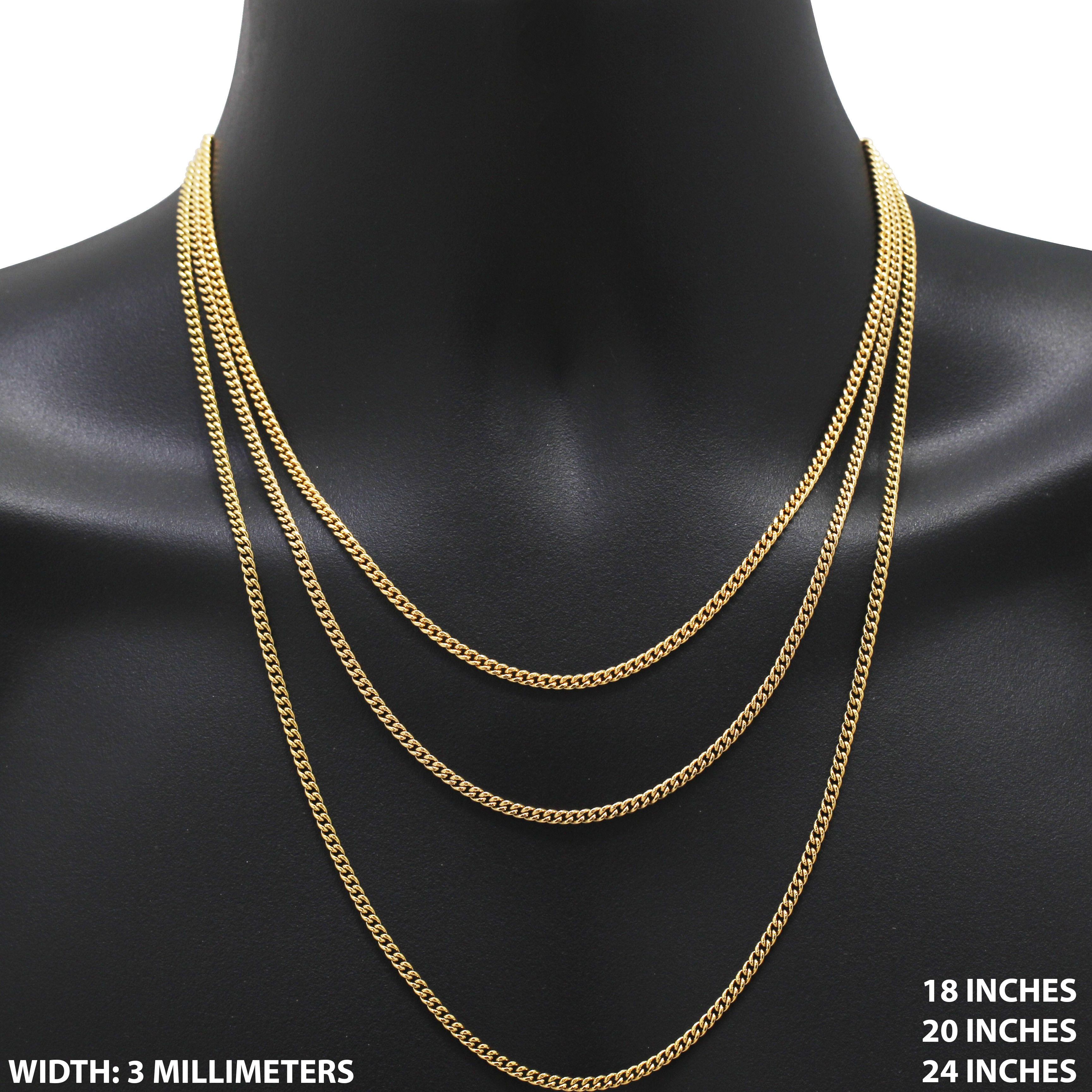 Other 316L SS 18k GP 3mm Miami Cuban Link Chain Necklace 24” Size ONE SIZE - 1 Thumbnail