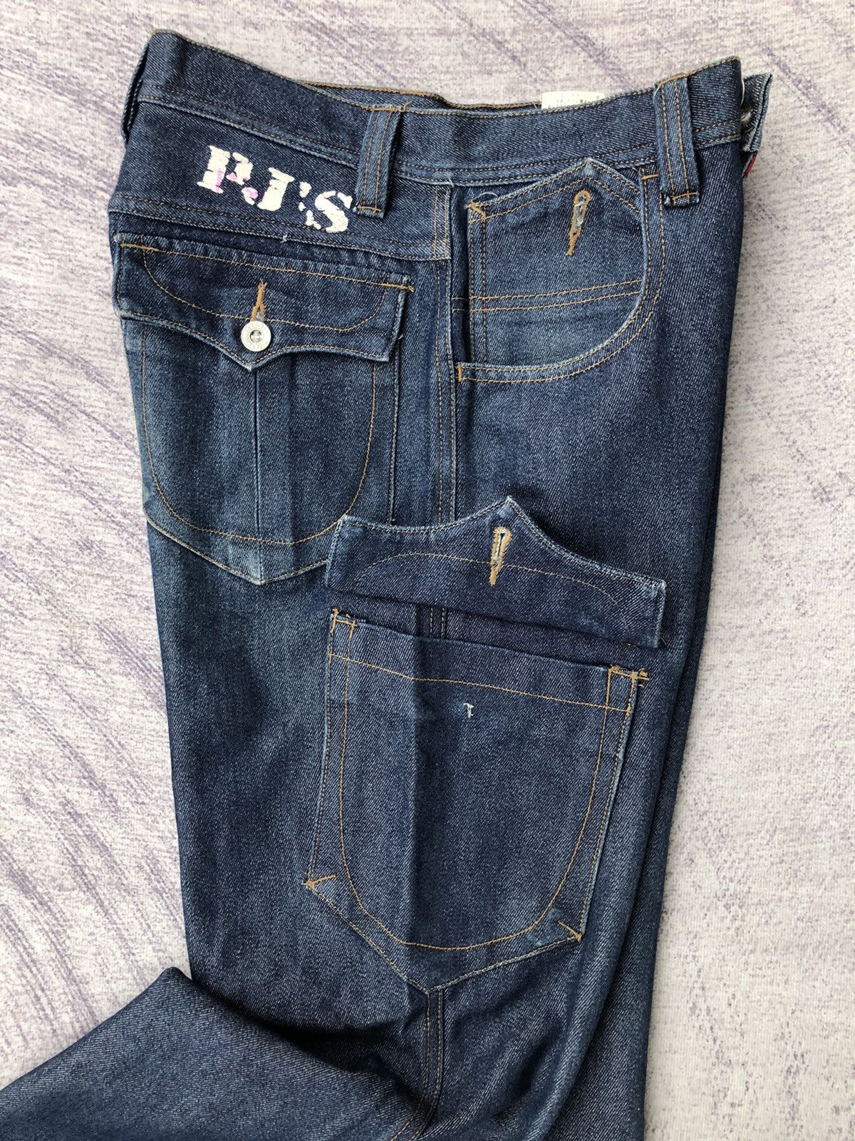Japanese Brand PJ's Japanese Surfwear Hip Hop Jeans Cargo Shiny Pants Size US 27 - 22 Thumbnail