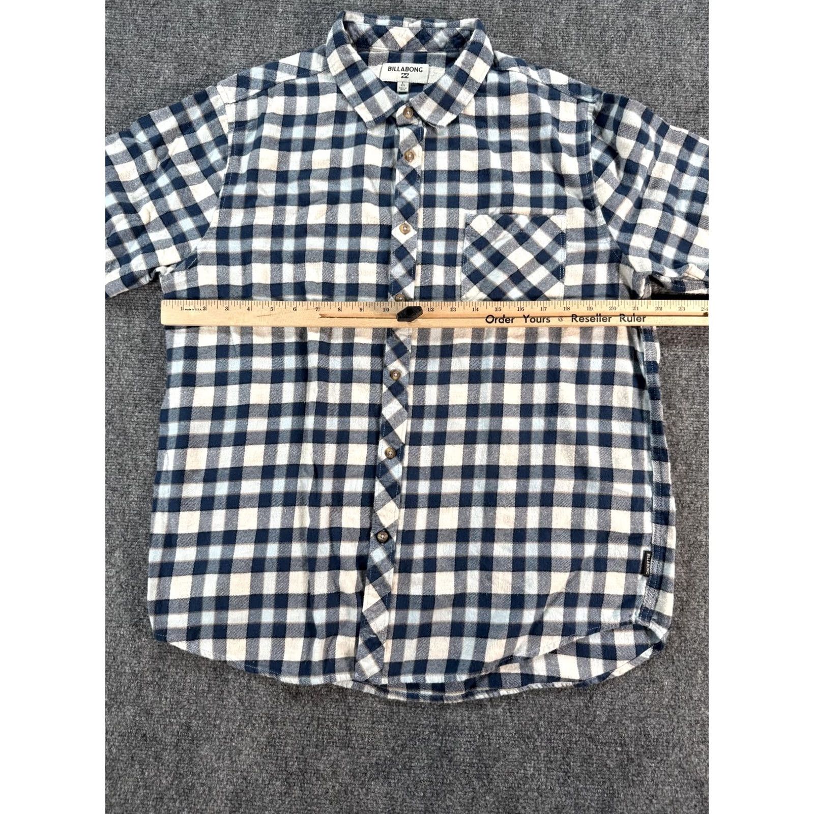 Billabong Billabong Mens Large Blue Plaid Flannel Button Shirt - Regular Fit Size US L / EU 52-54 / 3 - 7 Thumbnail
