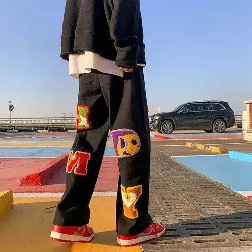 Other Retro Fashion Loose Embroidered Straight Pants Size US 36 / EU 52 - 1 Thumbnail