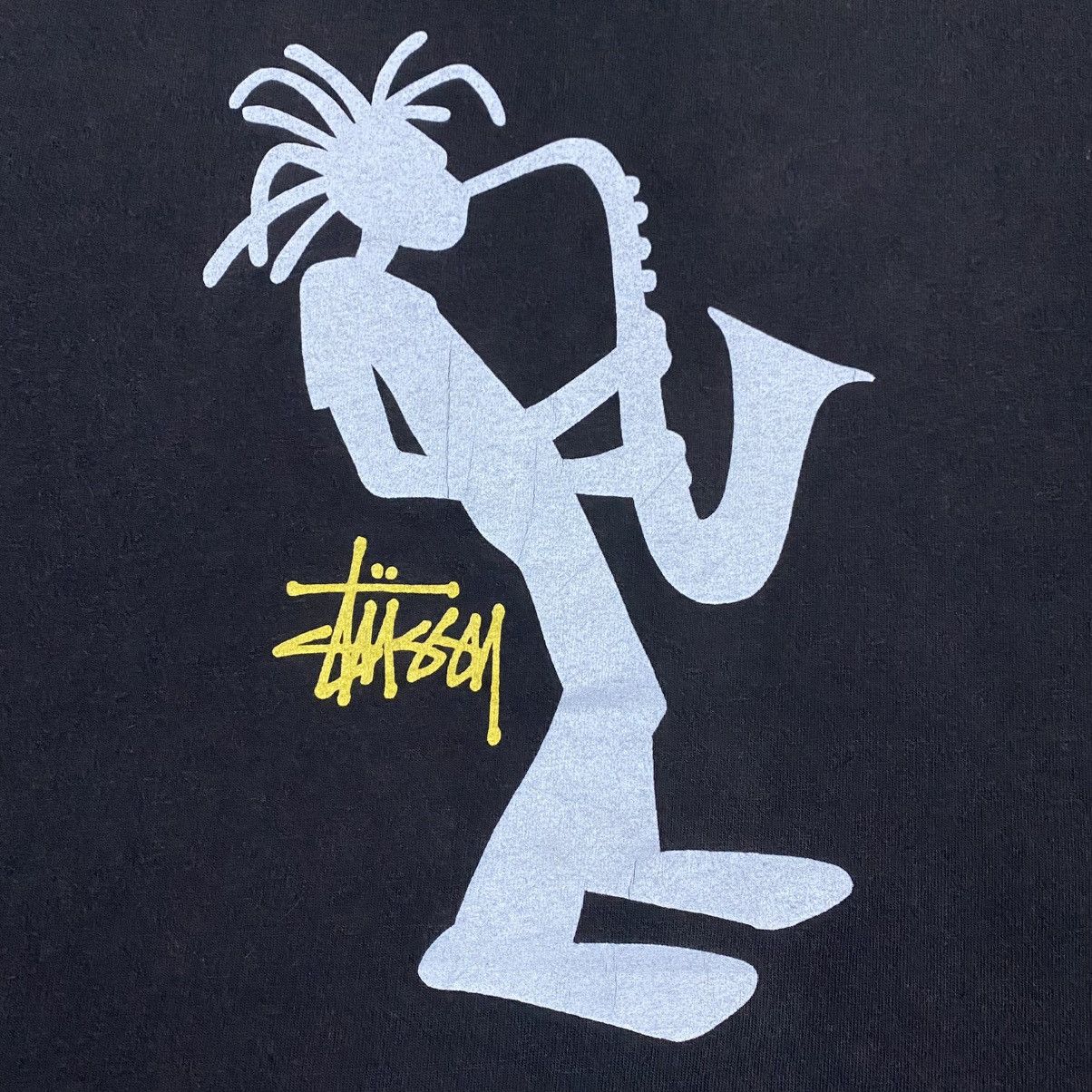 Stussy Rare‼️🔥Vintage 90's Stussy Jazz Man Saxophone Graphic T-Shirt Size US XS / EU 42 / 0 - 7 Thumbnail