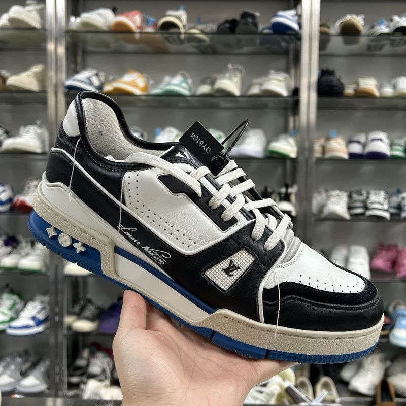 Louis Vuitton Louis Vuitton Trainer Black and Blue Sneakers -2508 Size US 8 / EU 41 - 6 Thumbnail