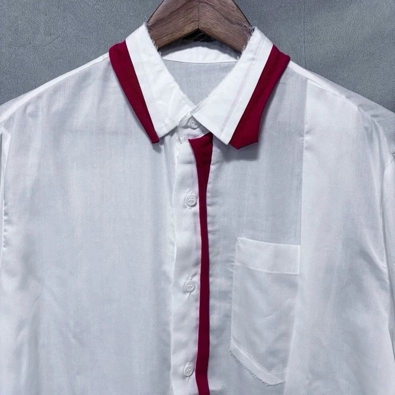 Y's Y's White rayon shirt with red trim shirt Size US M / EU 48-50 / 2 - 4 Thumbnail