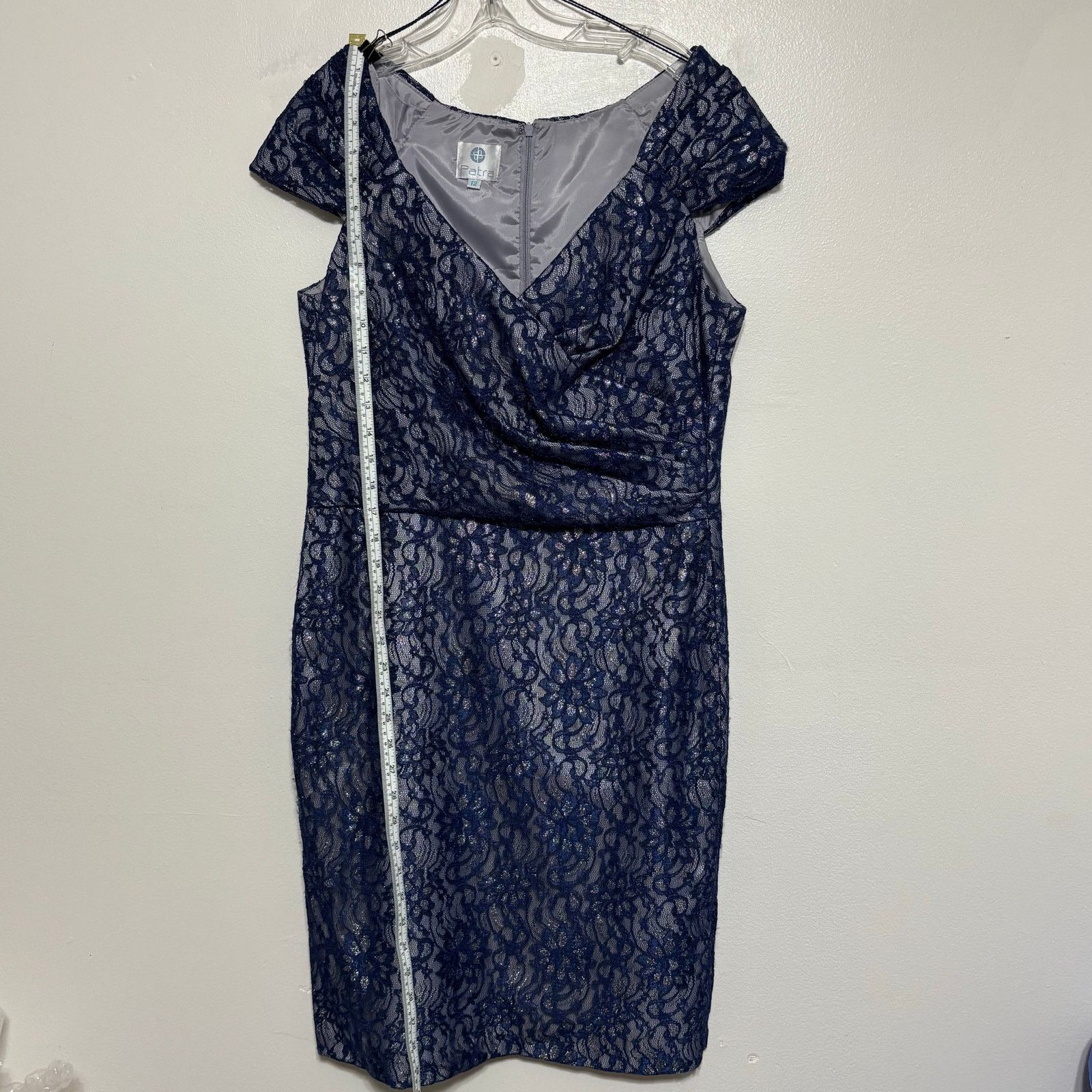 Other Patra Blue Shimmer Sheath Dress Size 12 Size XL / US 12-14 / IT 48-50 - 2 Thumbnail