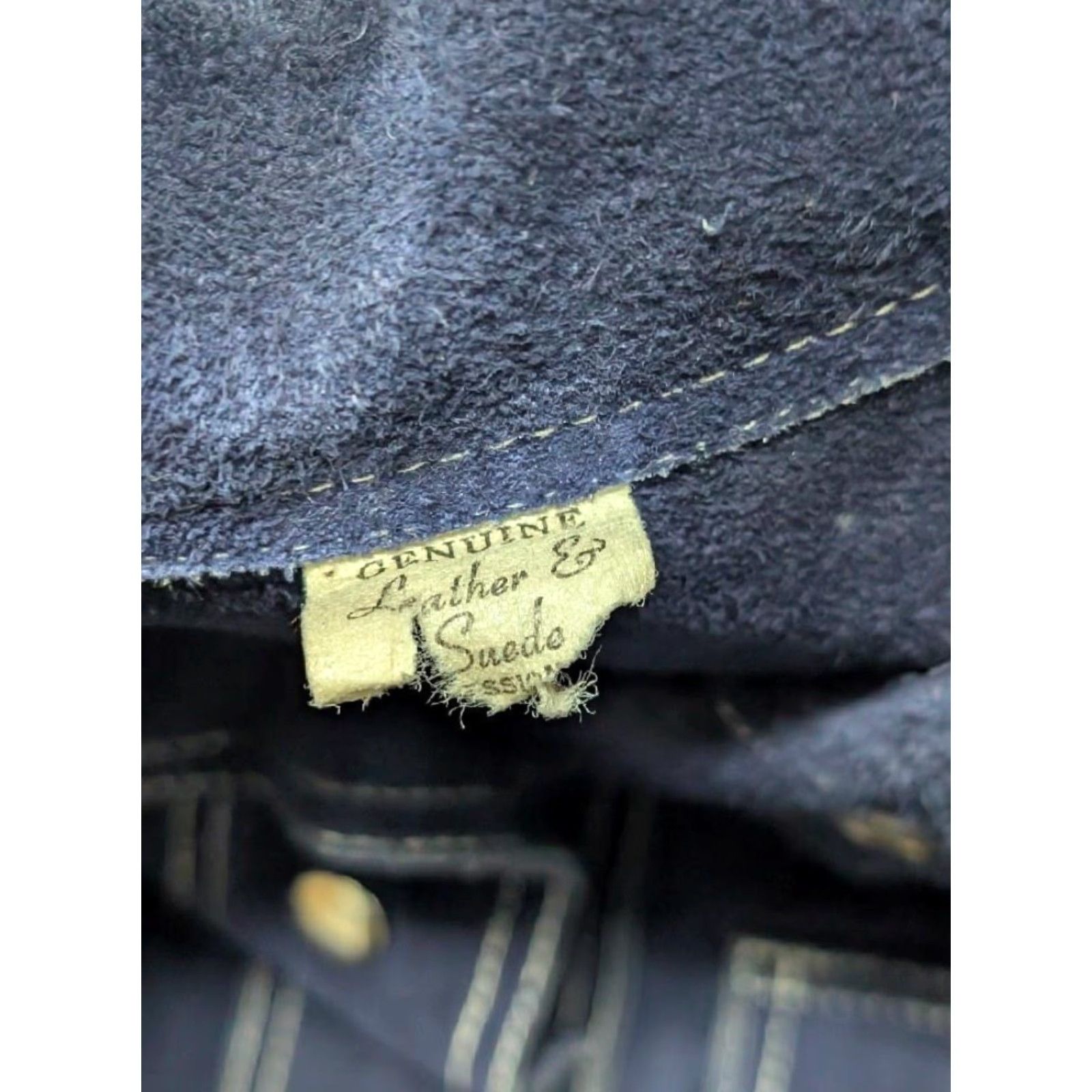 Vintage VINTAGE blue jacket Western trucker jacket Unisex Adults S Blue 1970s split suede cowhide leather snap Western trend Mens Womens Size US S / EU 44-46 / 1 - 6 Thumbnail