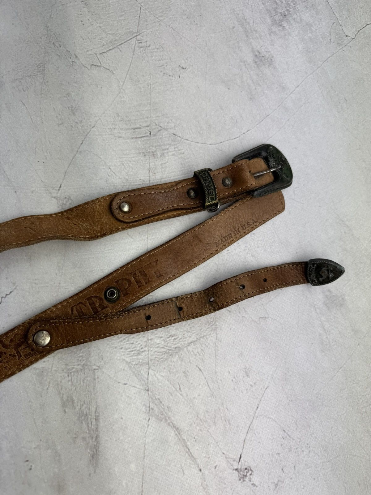 Camel Camel trophy Leather Brown Belt Vintage Size ONE SIZE - 4 Thumbnail