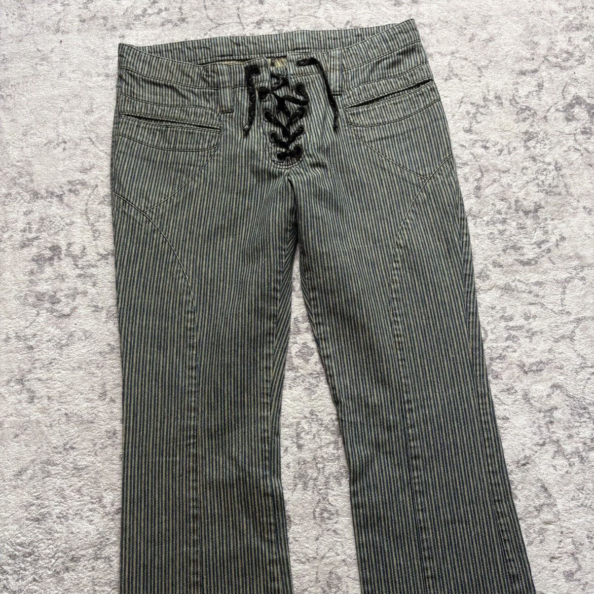 If Six Was Nine Henry Duarte Pinstripe Lace-Up Flared Jeans | Size 34 Size US 34 / EU 50 - 3 Thumbnail