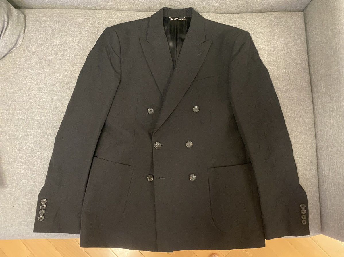 Louis Vuitton Louis Vuitton black monogram double breasted blazer 50 Size 50R - 2 Thumbnail
