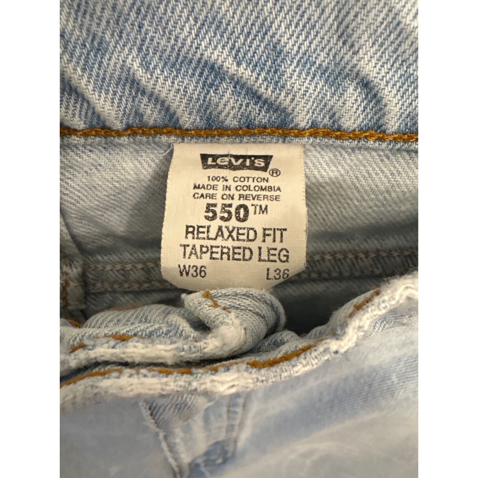 Levi's VTG 95 Levi's 550 orange tab 36x36 thrash bleach light wash Size US 36 / EU 52 - 2 Thumbnail
