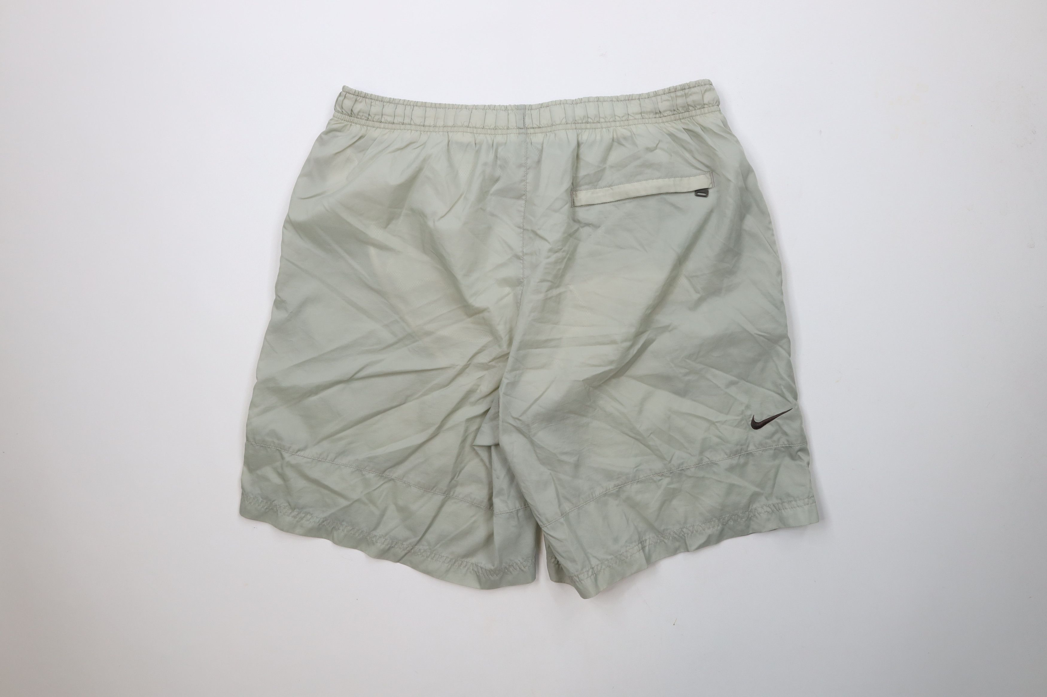 Nike × Vintage Vintage 90s Y2K Nike Mini Swoosh Lined Shorts Light Green Size US 34 / EU 50 - 9 Thumbnail