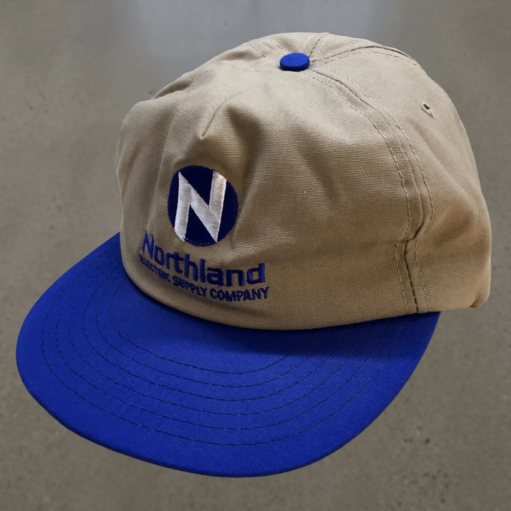 Vintage Northland Electric Supply Co Baseball Hat Mens Beige One Size Flat Brim Size ONE SIZE - 1 Thumbnail