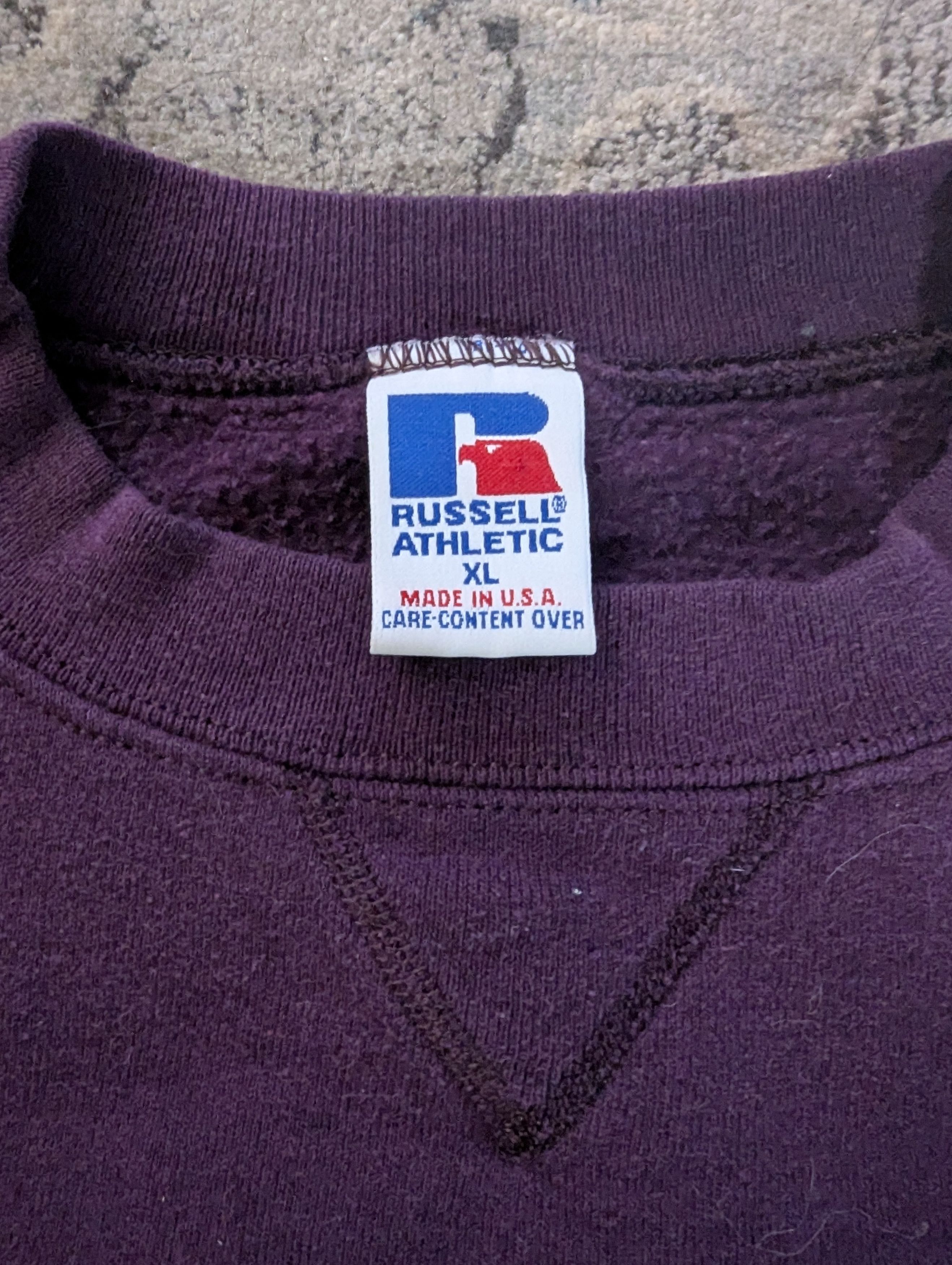 Russell Athletic Vintage Russel Athletic Purple Crewneck 90s Size US XL / EU 56 / 4 - 5 Thumbnail