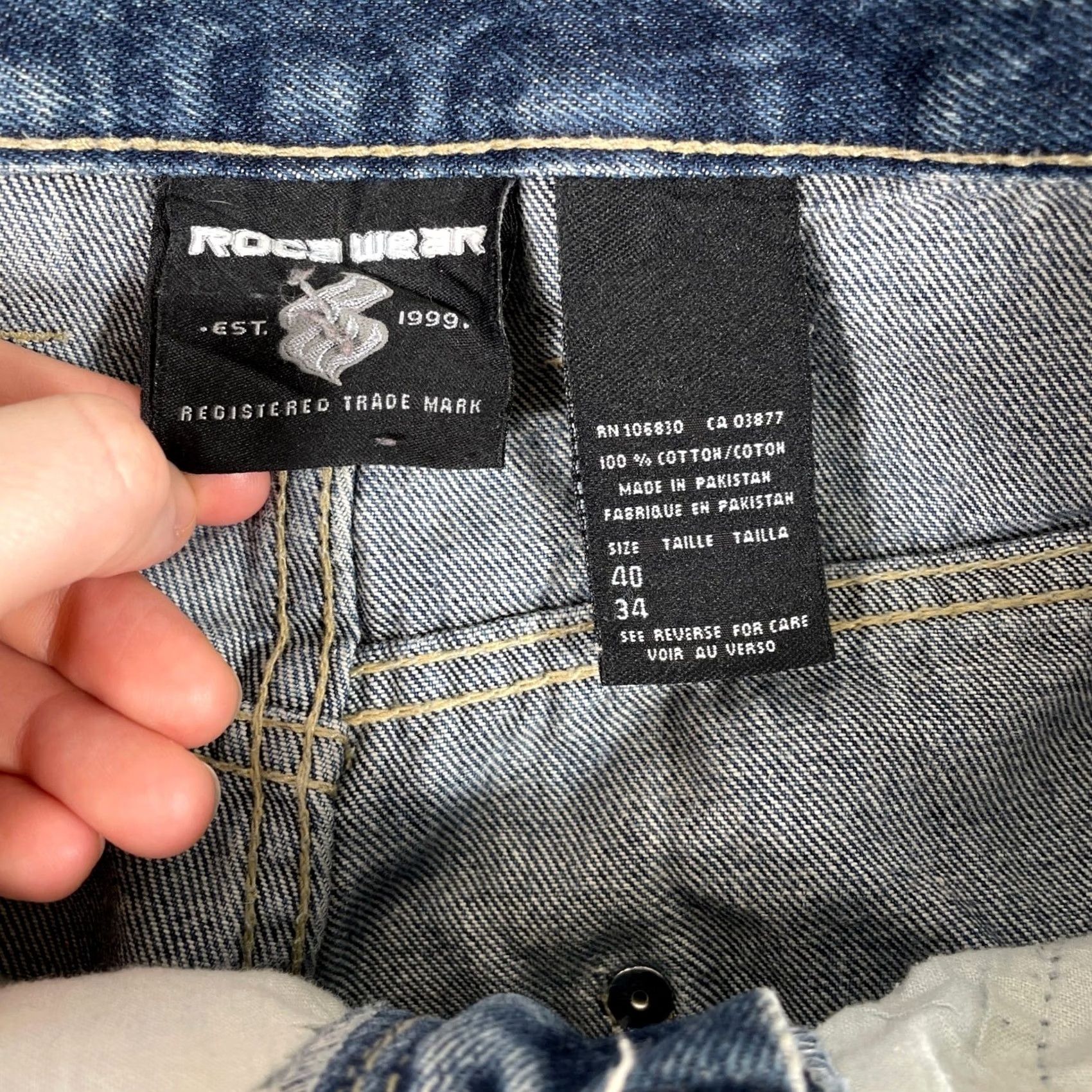 Rocawear Rocawear Jeans Mens 40x34 Blue Baggy Loose Fit Embroidered Denim Y2K Skater Hip Hop 90s Vintage Relaxed Wide-Leg Jeans Mens Size US 40 / EU 56 - 3 Thumbnail