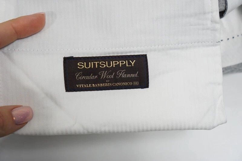 Suitsupply Men Suitsupply Soho Turn - Up Trousers Flannel Grey UK/US44 Size 44R - 4 Thumbnail