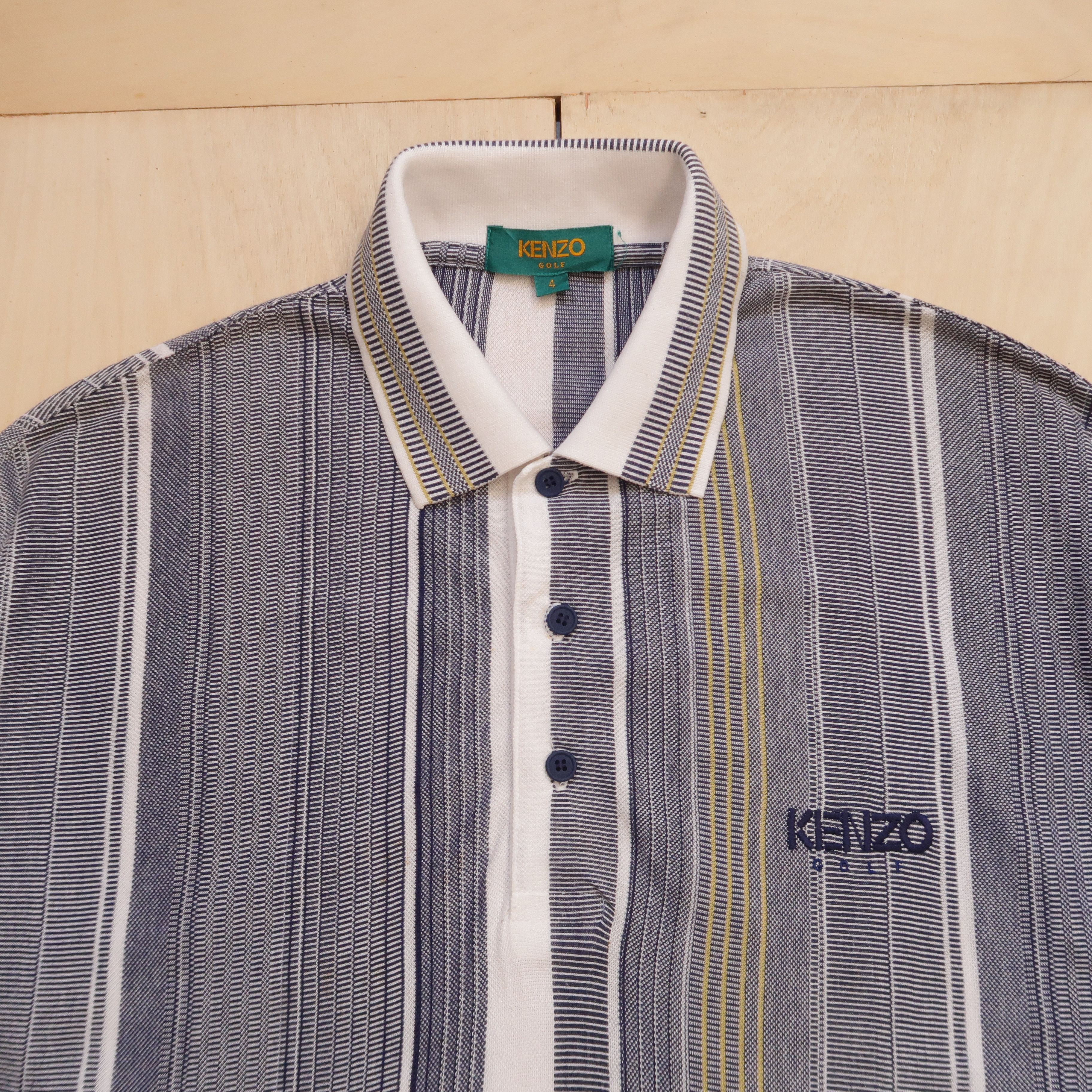 Kenzo 90s Vintage Kenzo Golf Psychedelic Stripe Polo Shirt Size US M / EU 48-50 / 2 - 3 Thumbnail